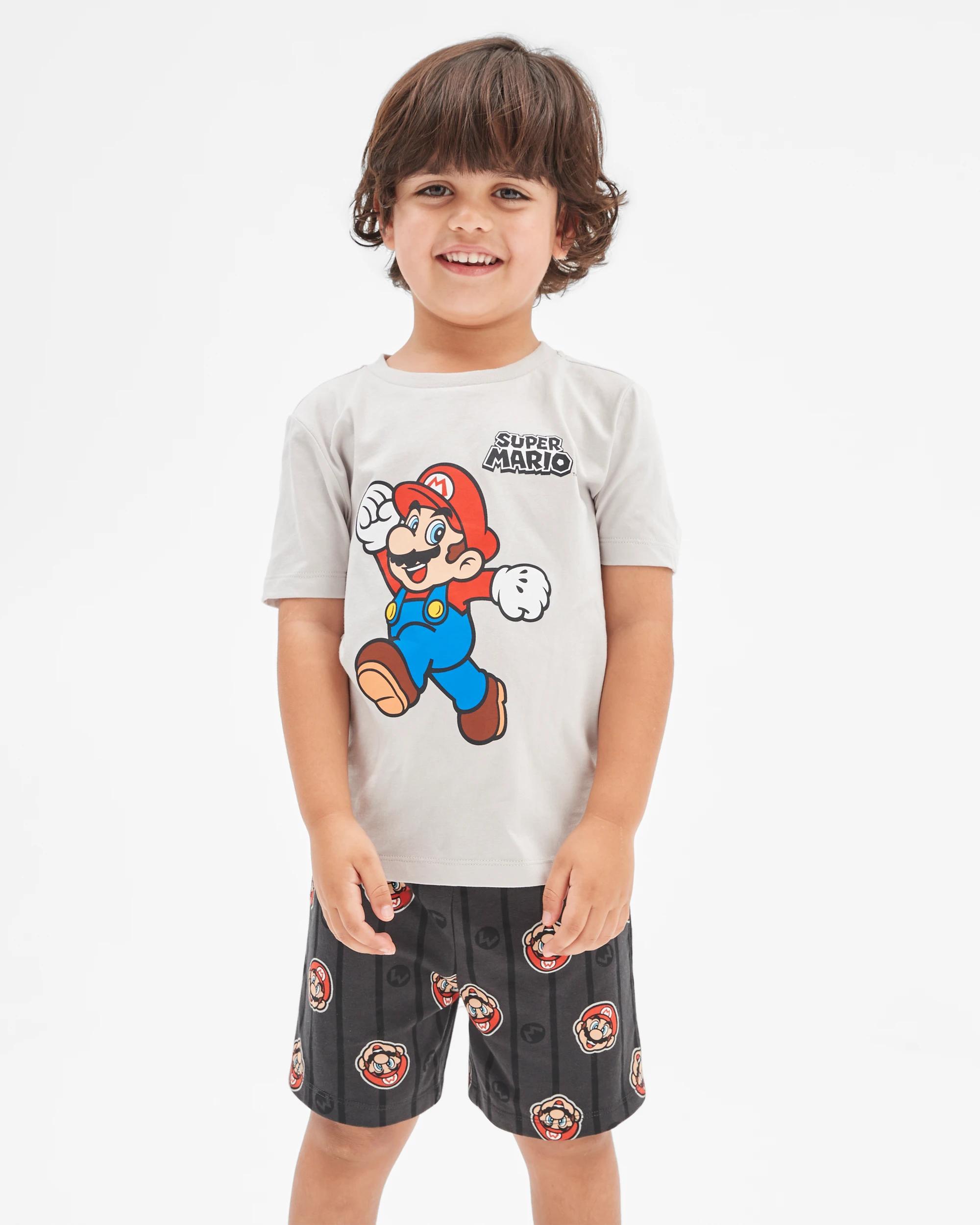 3 Super Mario Australian Cotton Younger Boys Pyjama Set 2 Pack MULTI, 3 of 8