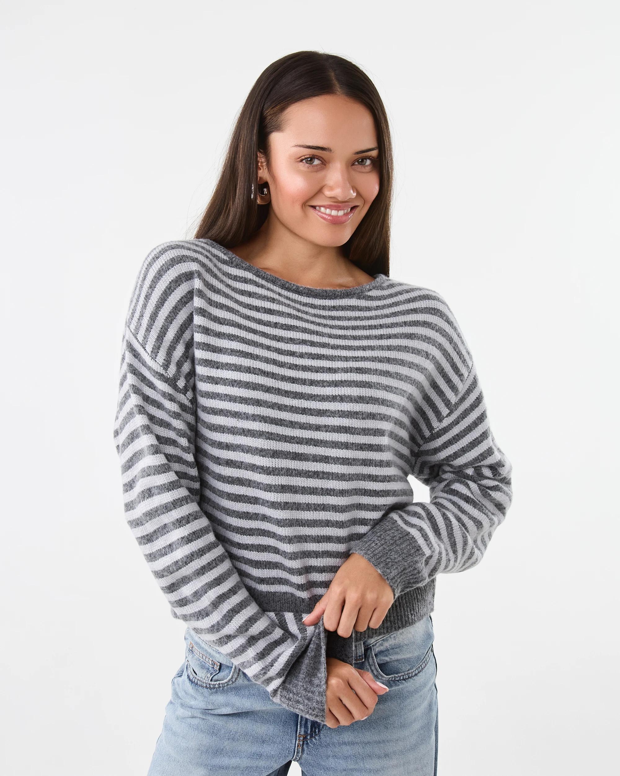 1 Boat Neck Knit Jumper Grey Stp, 1 of 7
