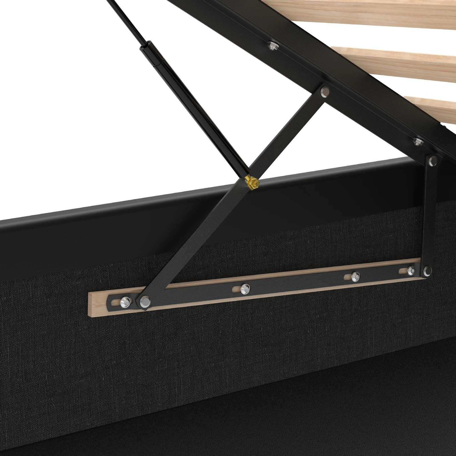 8 Alfordson Bed Frame Double Gas Lift Storage Adjustable Headboard Luria - Black, 8 of 10