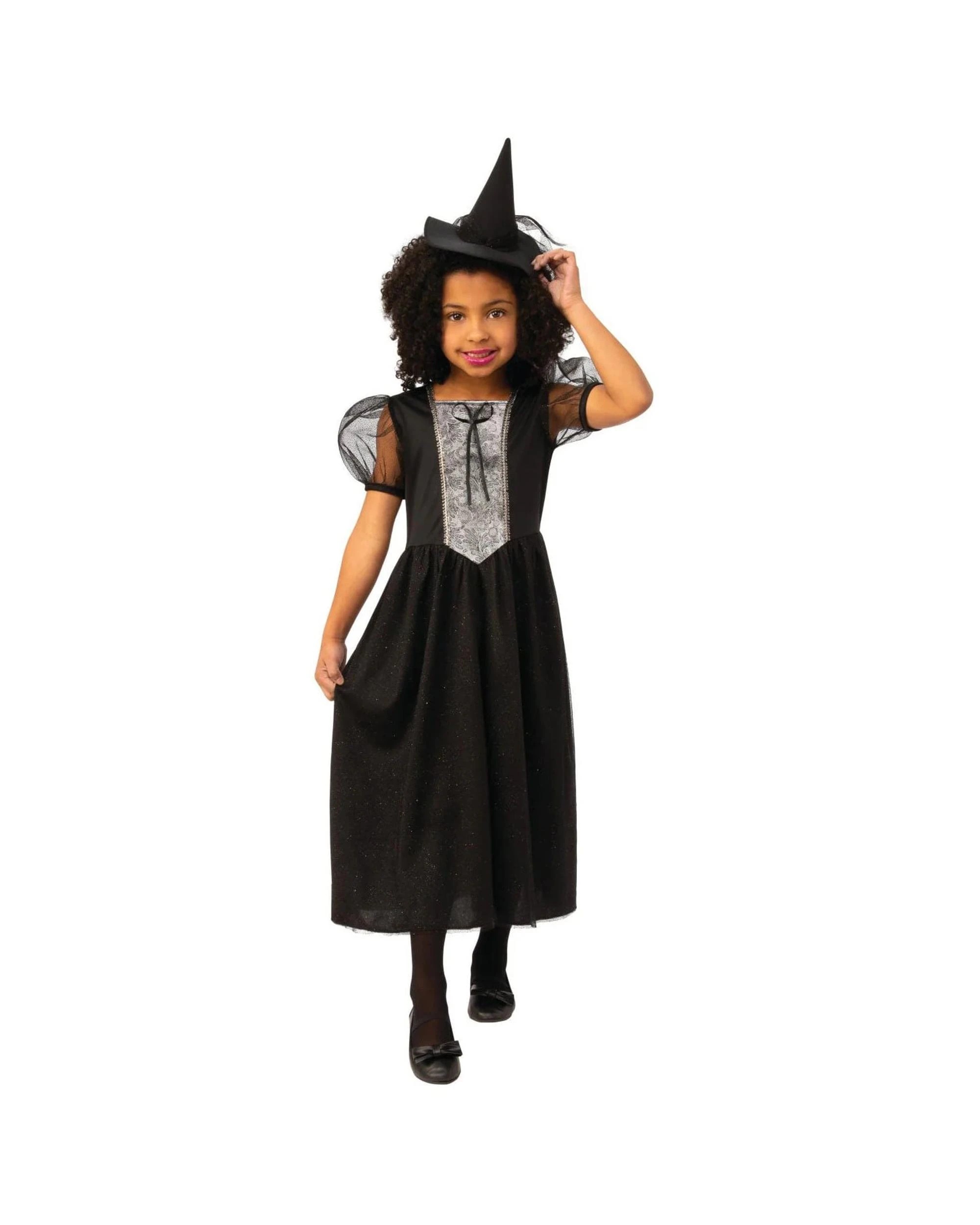 1 Black Witch Child Costume Size L 9-10 Years, 1 of 4