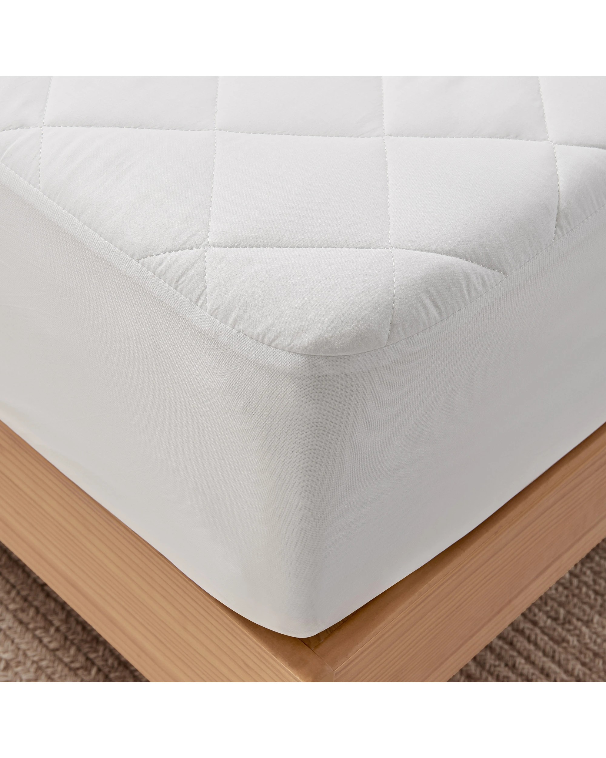 2 ESSN Healthguard Allergy Sensitive Cotton Cover Quilted Waterproof Mattress Protector - Double Bed - White, 2 of 9