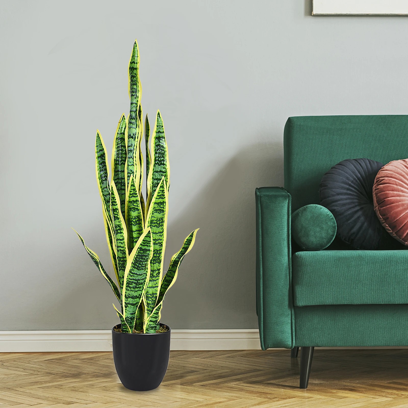 4 Costway 90cm Artificial Snake Plant Fake Sansevieria Potted Plant, 4 of 4