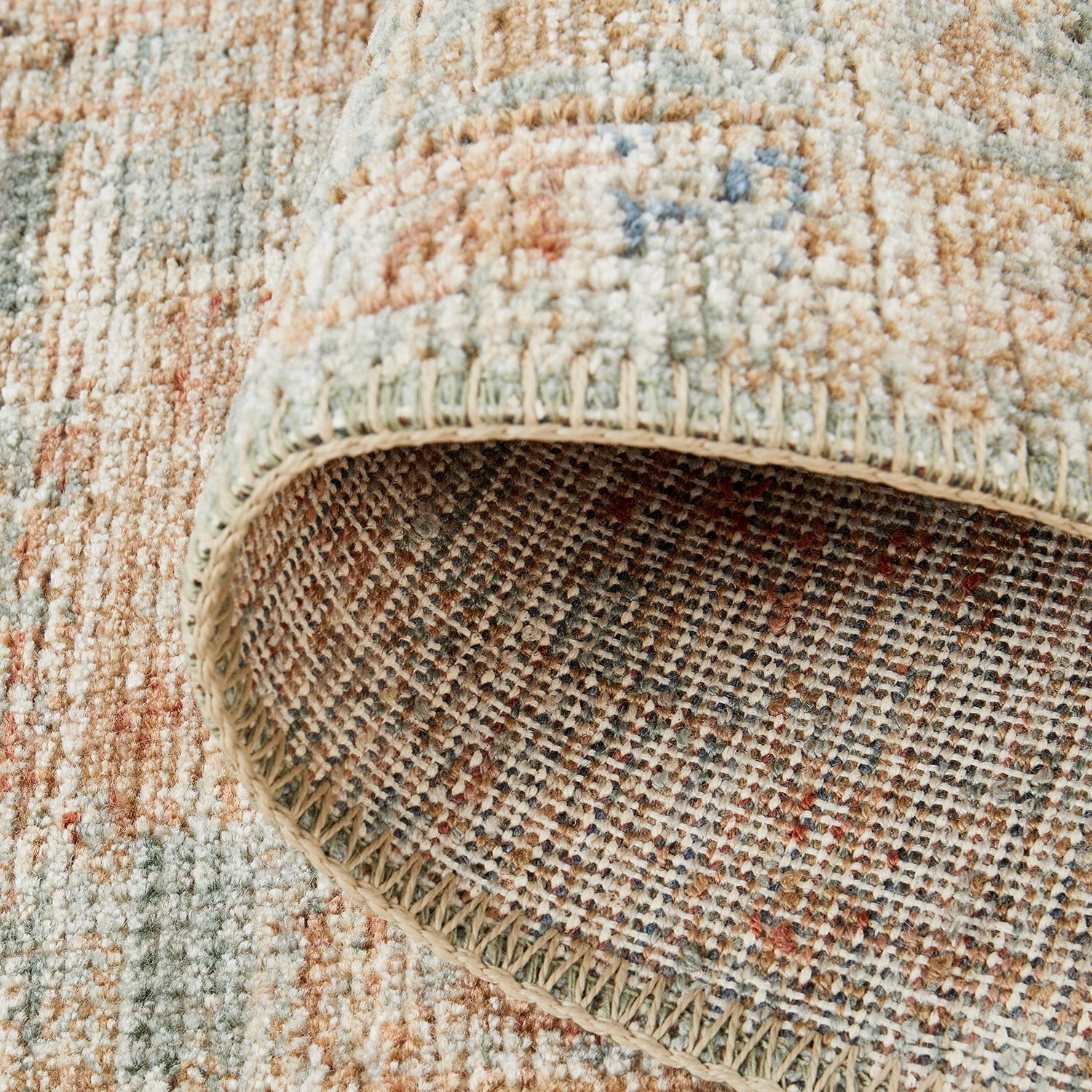 6 Common Ground Rugs Heirloom 06 370x80cm Runner - Large Rug - Aqua - Blue, 6 of 7