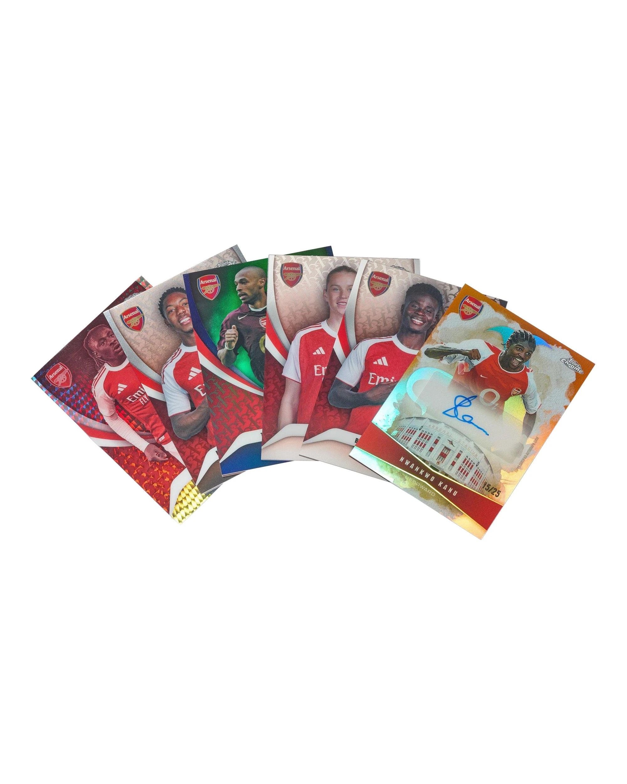 6 Topps 2025/2026 Chrome Arsenal Soccer Hobby Box, 6 of 8
