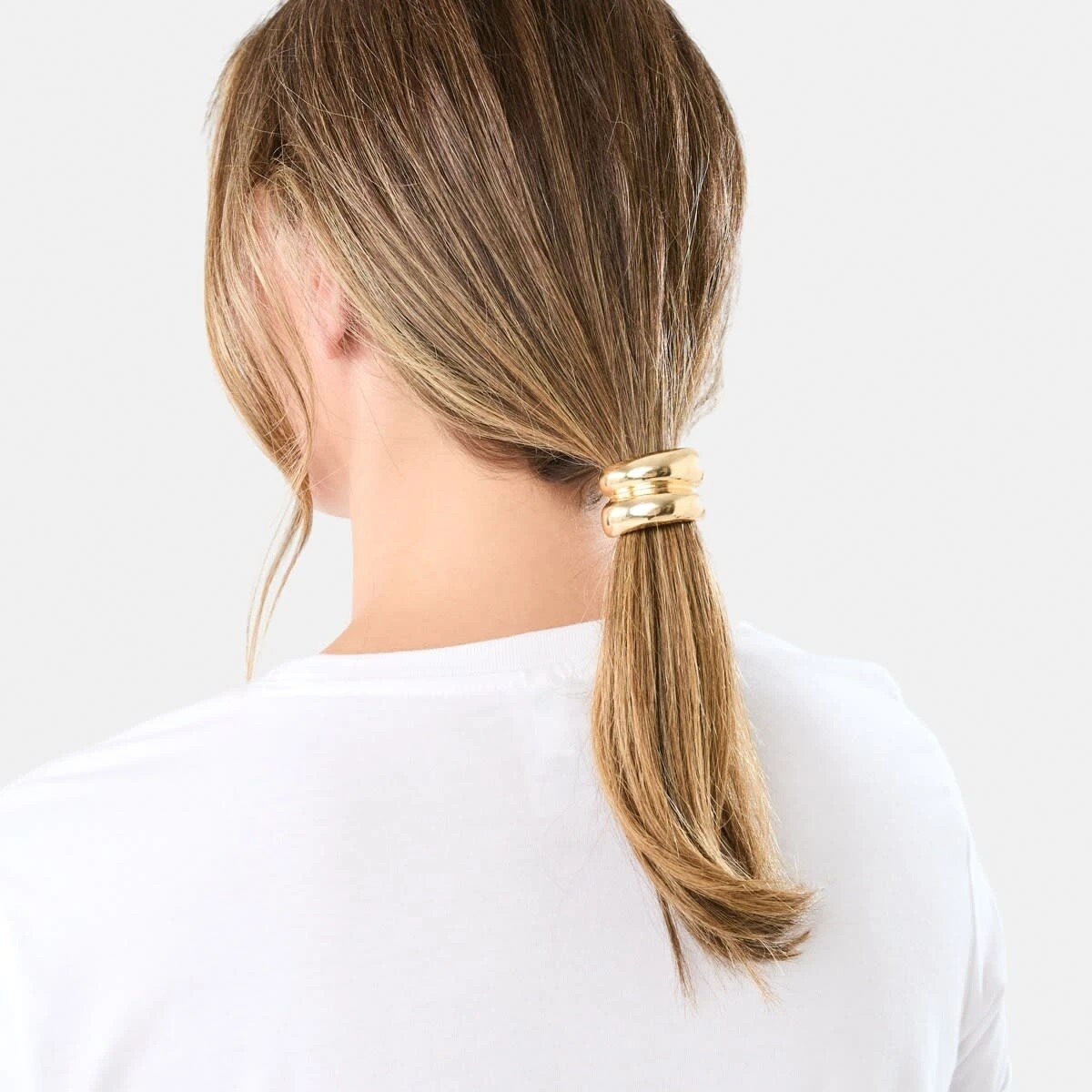 3 3 Pack Metal Heart Hair Ties - Gold Tone and Black, 3 of 4