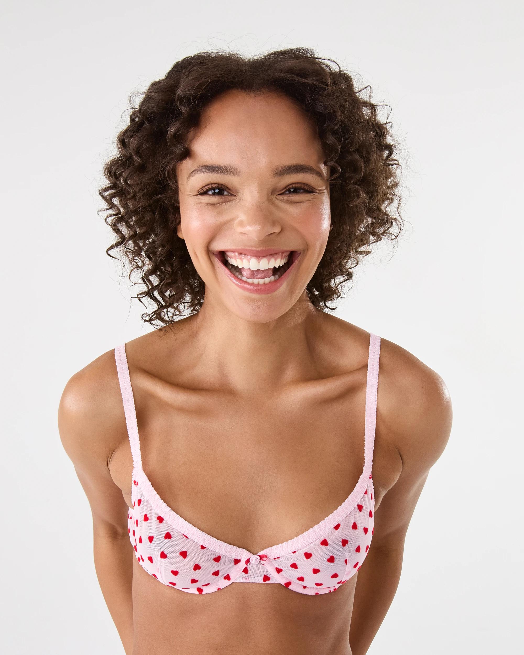 5 Co-ordinated Mesh Soft Cup Bra Hearts, 5 of 8