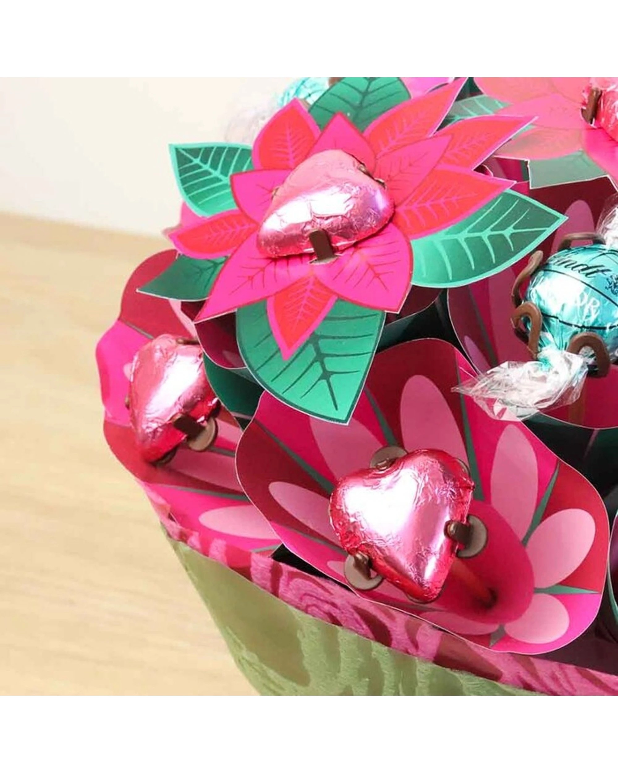 3 Edible Blooms Poinsettia Chocolate Bouquet With Festive Ribbon Medium Gift - Multi, 3 of 5