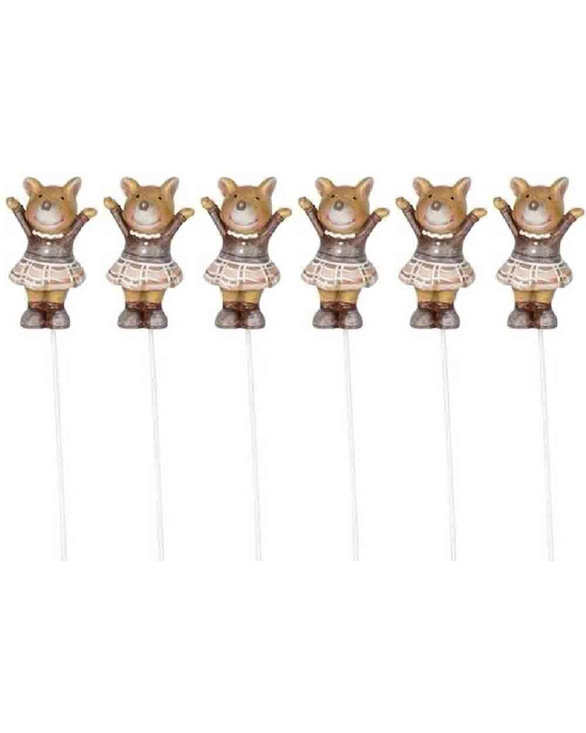 1 Alfresco 6pk Small Resin Mice On Stick Outdoor Decoration - Multi, 1 of 2