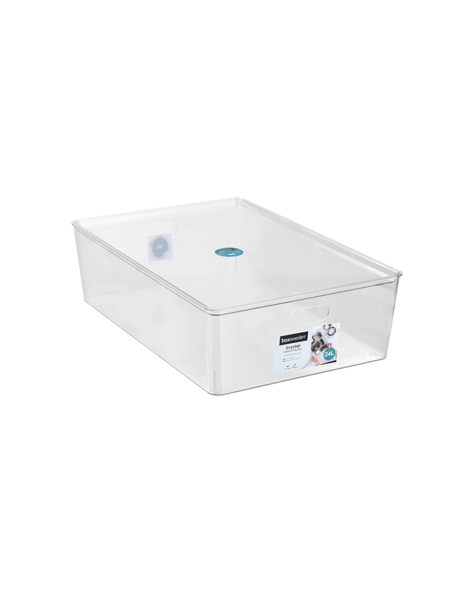 3 Boxsweden Crystal Tidy Box Container W Lid 24L 54cm 2PK Lidded Storage Box
 - plain, 3 of 6