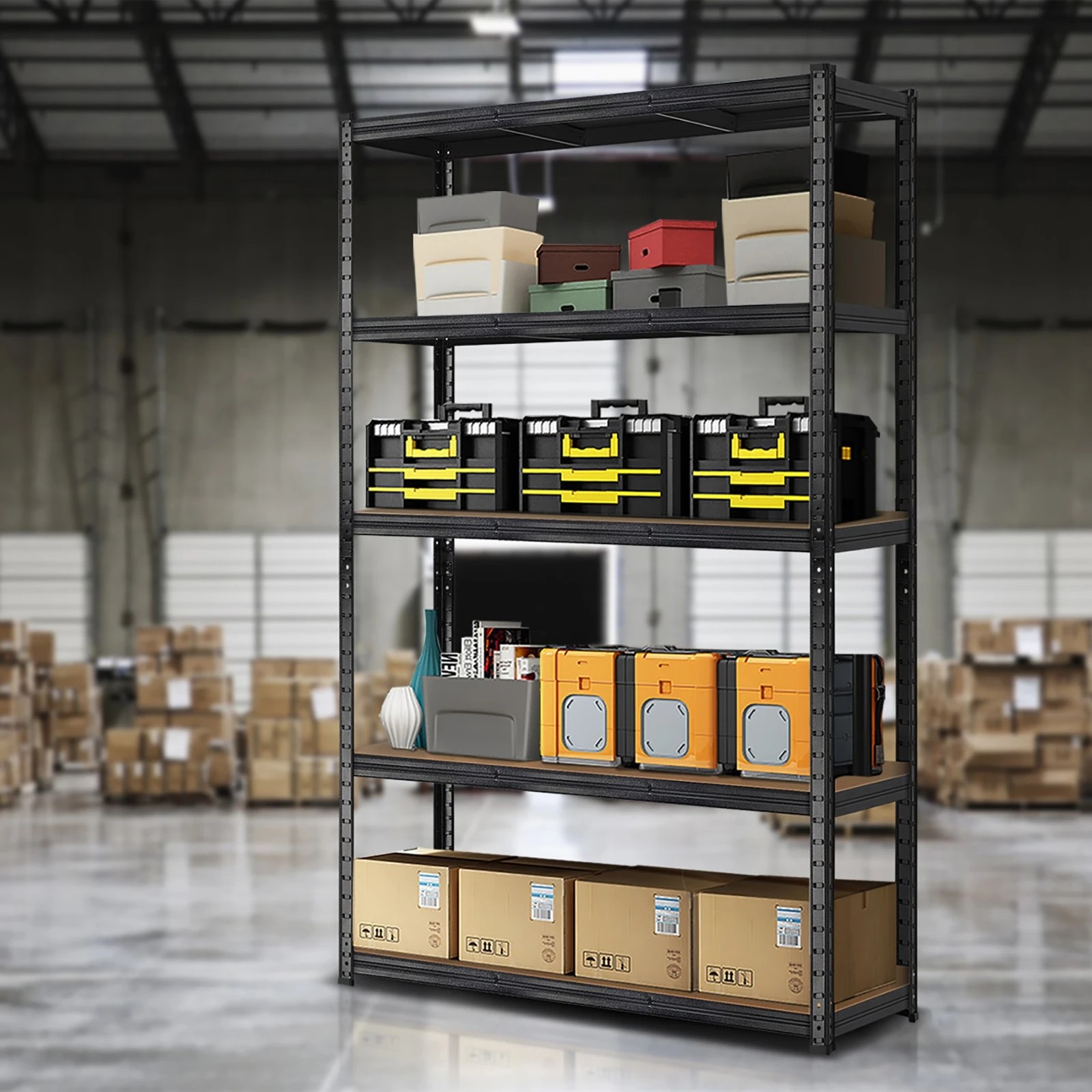 4 Sharptoo Garage Shelving Warehouse Shelves Storage Rack Pallet Racking 1.8x1.2m - Black, 4 of 8