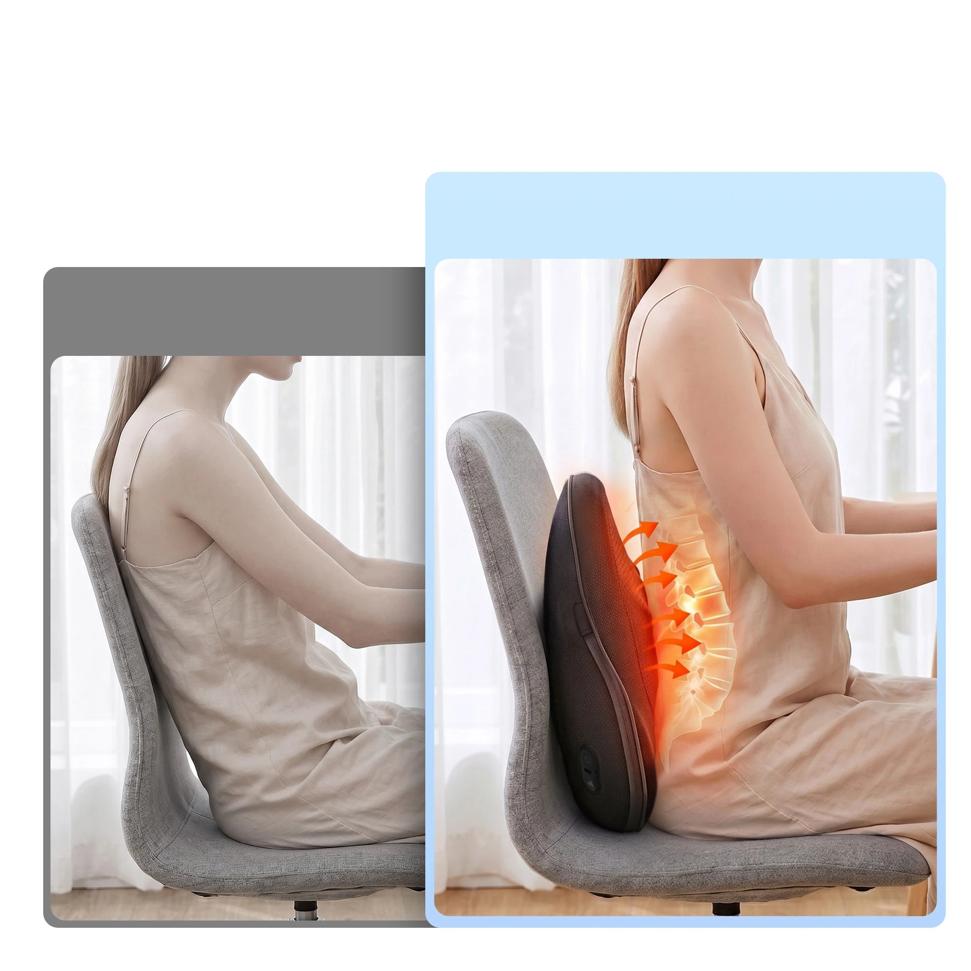 3 Livemor Back Massager with Heat, Cordless Neck & Shoulder Massage Pillow for Pain Relief - Black, 3 of 7