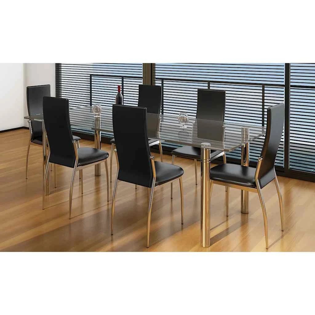 2 Vidaxl Dining Chair Pu/faux Leather - Black, 2 of 7