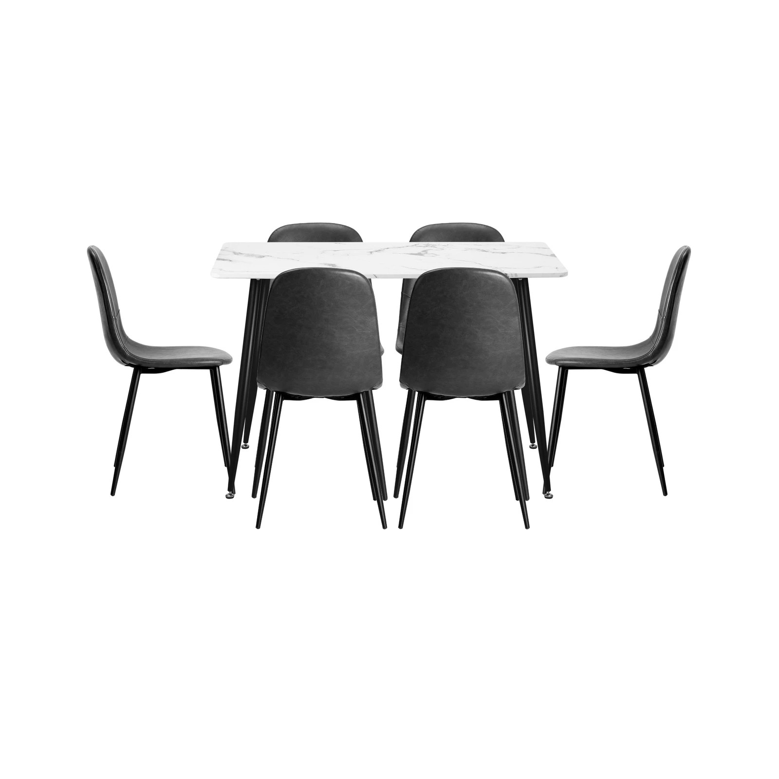 7 Oikiture 120cm Rectangle Dining Table With 6pcs Dining Chairs Pu
 - Multi, 7 of 10