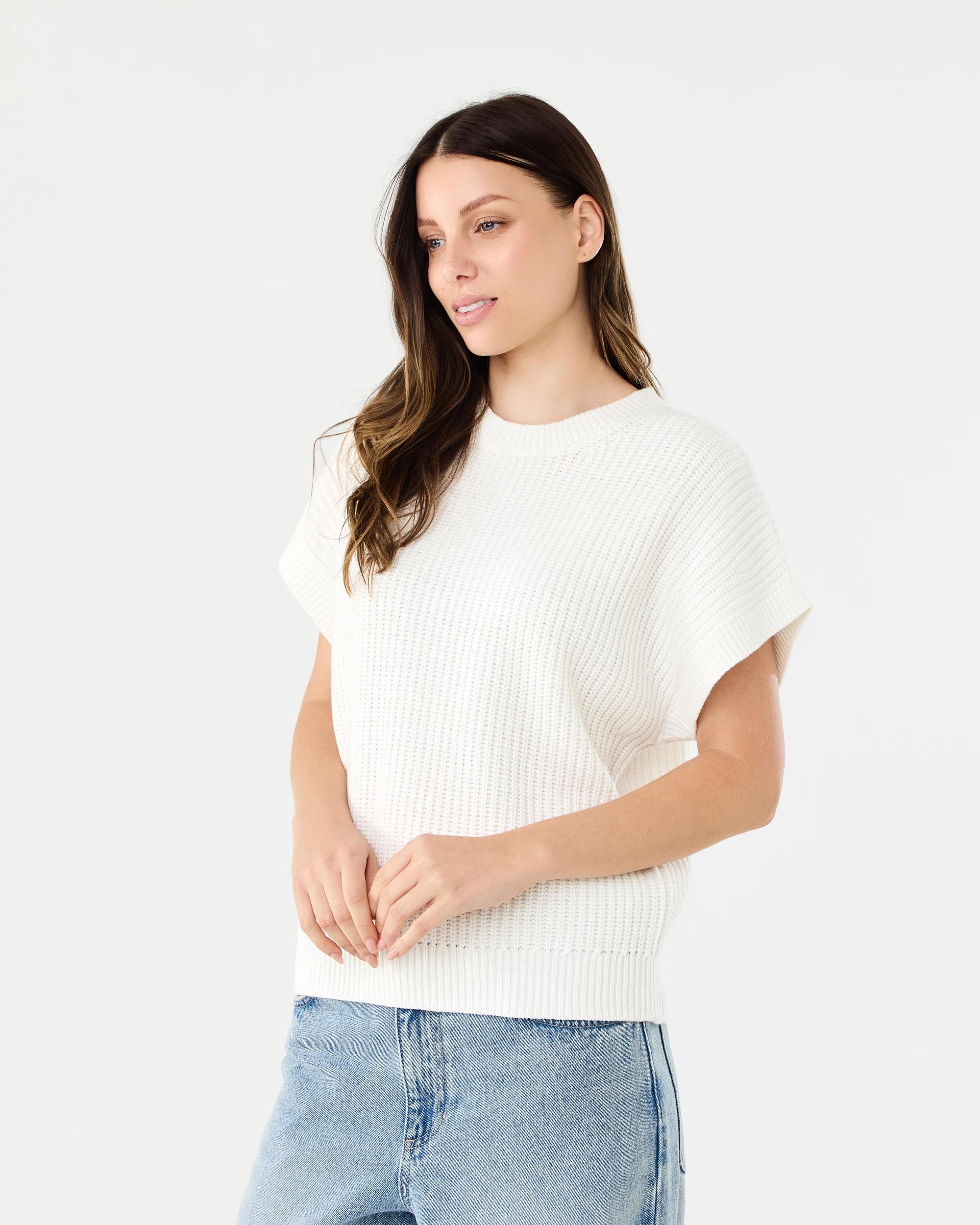 2 Short Sleeve Knit Pullover Cld White, 2 of 6