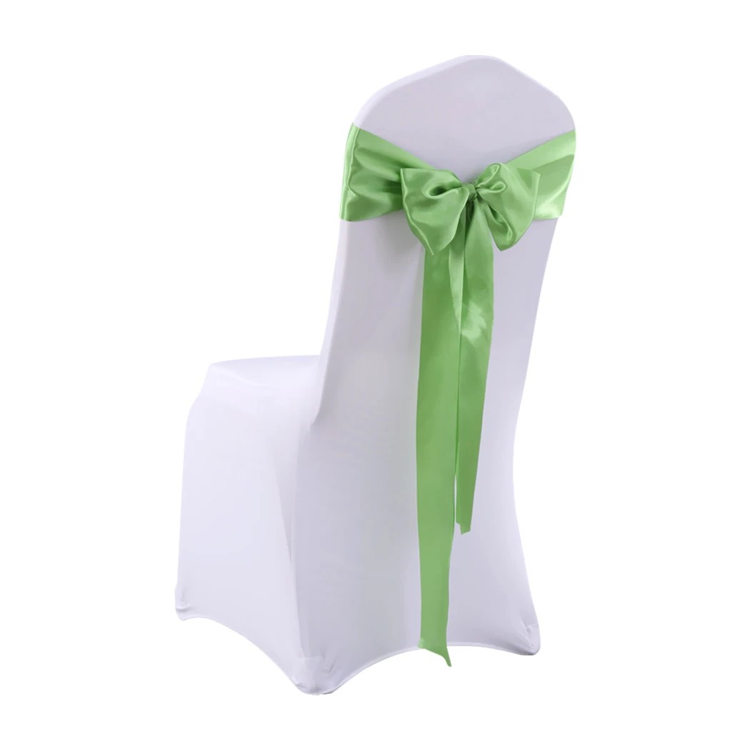 2 Traderight 50 Pcs Satin Chair Sashes In Grass Colour - Green, 2 of 8