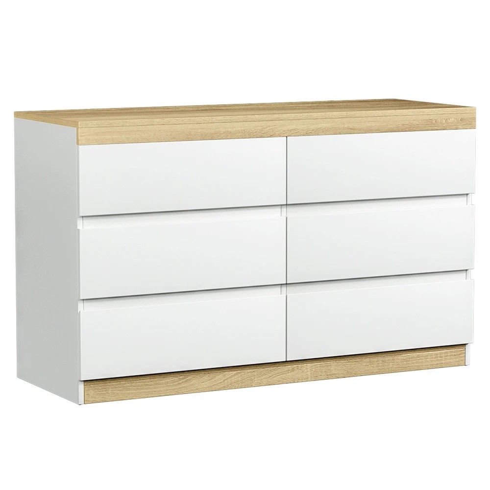 1 Artiss 6 Chest of Drawers Tallboy Cabinet - LIOR - White, 1 of 7