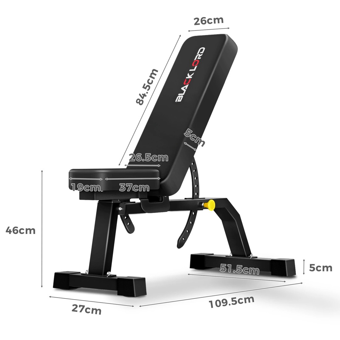 5 Black Lord Weight Bench Flat Incline Press, 5 of 7