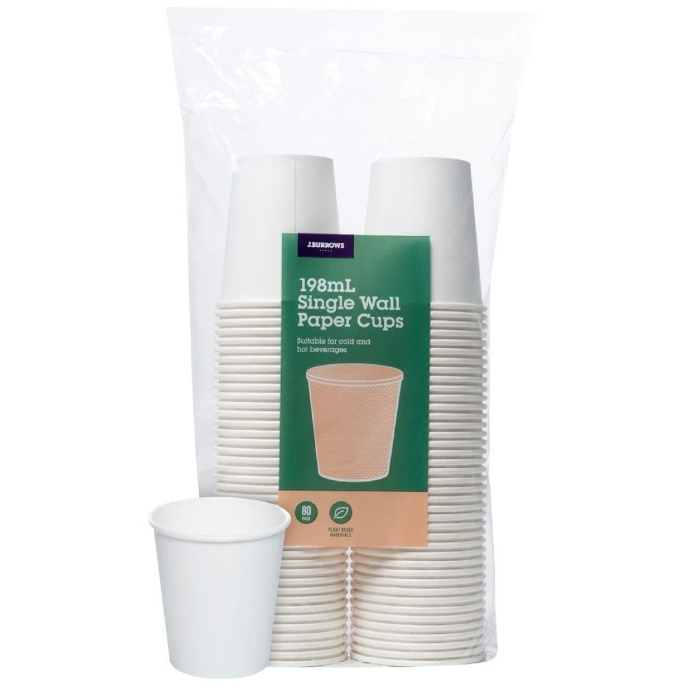 1 J.Burrows Single Wall Paper Cups 198 mL 800 Pack, 1 of 4