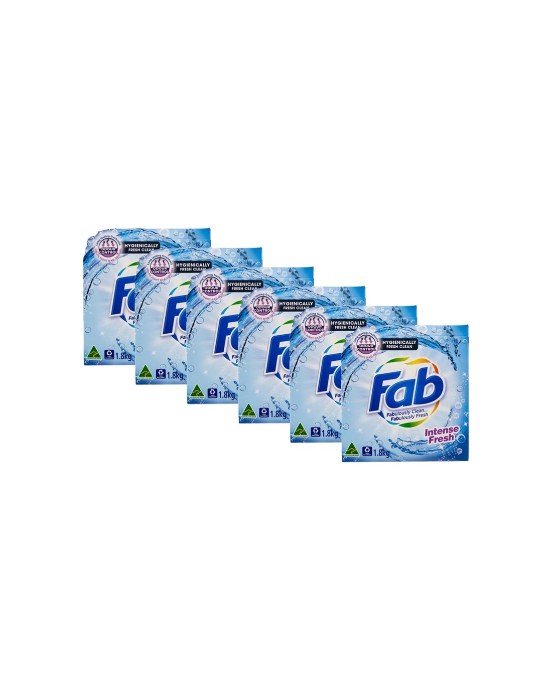 FAB Hygienically Clean Intense Fresh Laundry Powder 6pk 1.8kg Odour ...