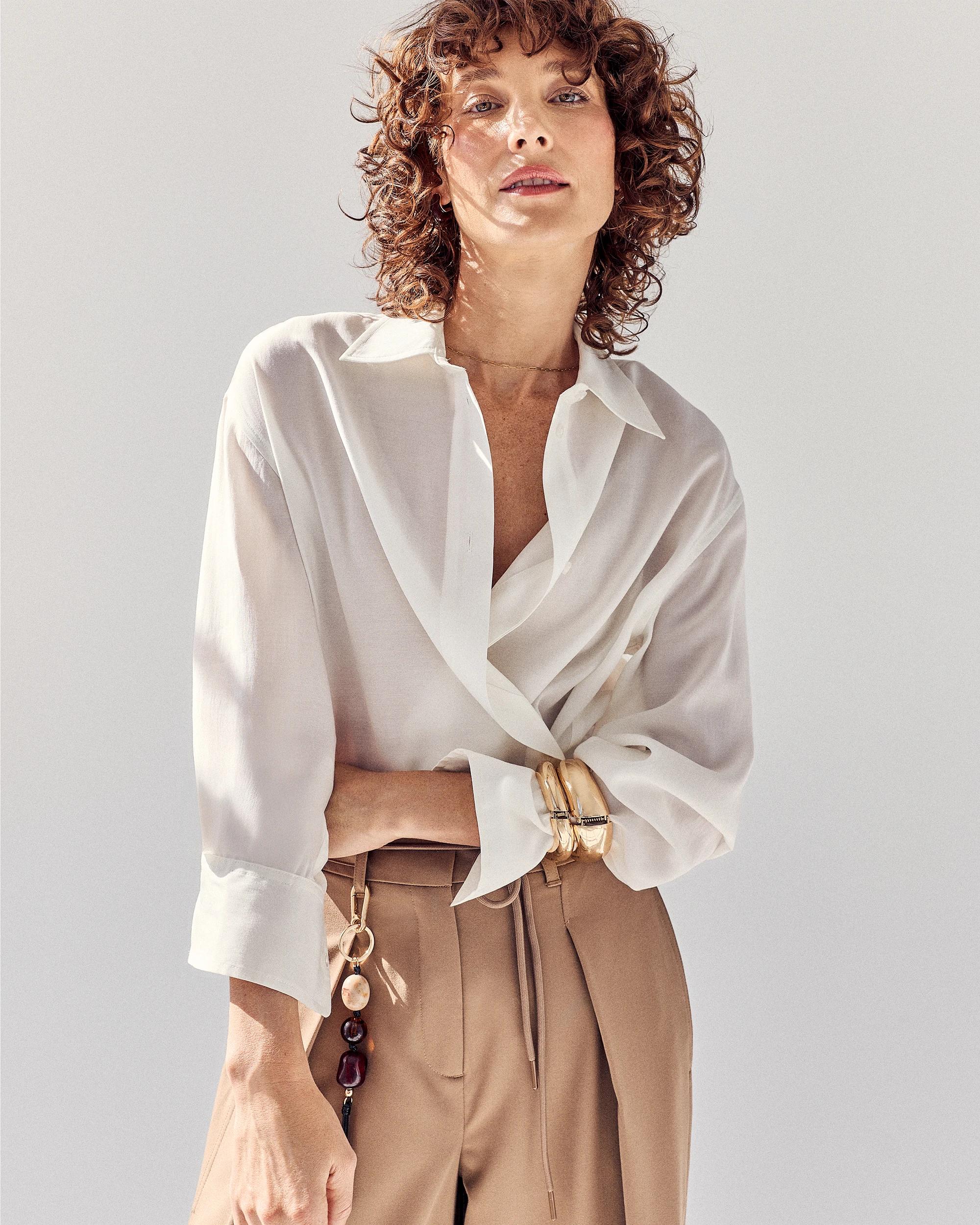 10 Preview Wrap Detail Shirt CLOUD DANCER, 10 of 10