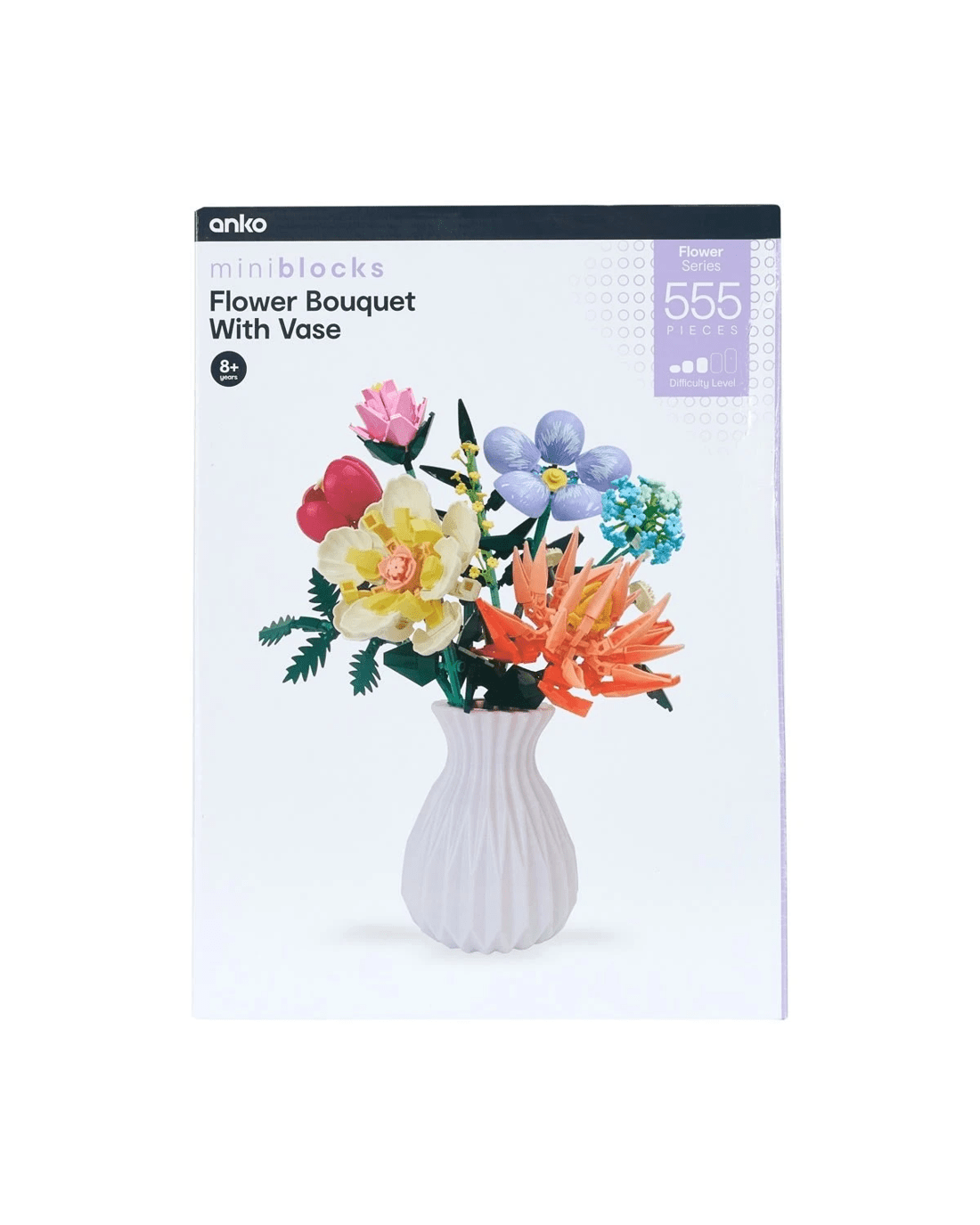 1 555 Piece Mini Blocks Flower Series: Flower Bouquet with Vase Playset, 1 of 8