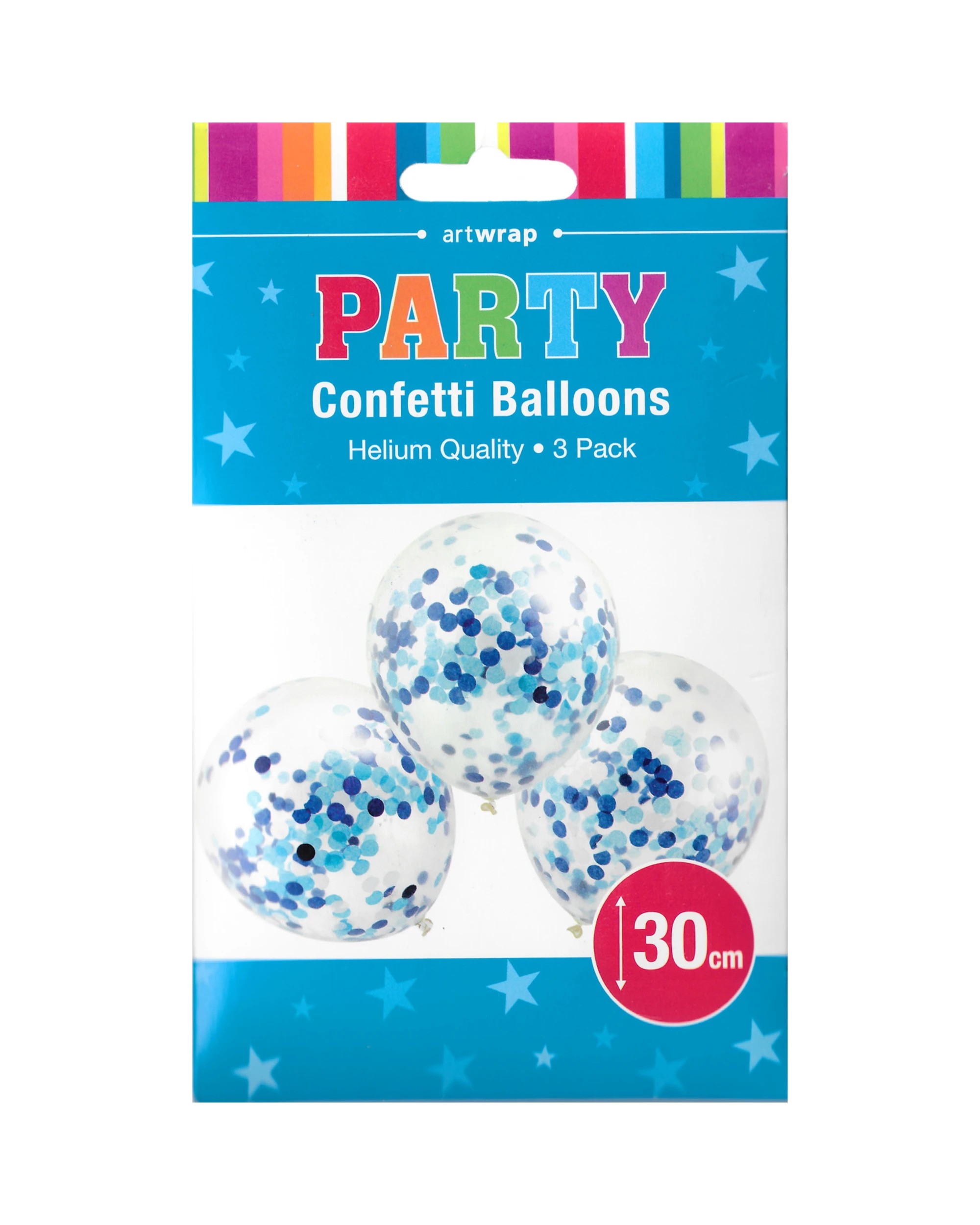 2 Artwrap Confetti Balloons 30cm Pack of 3 - Blue, 2 of 3