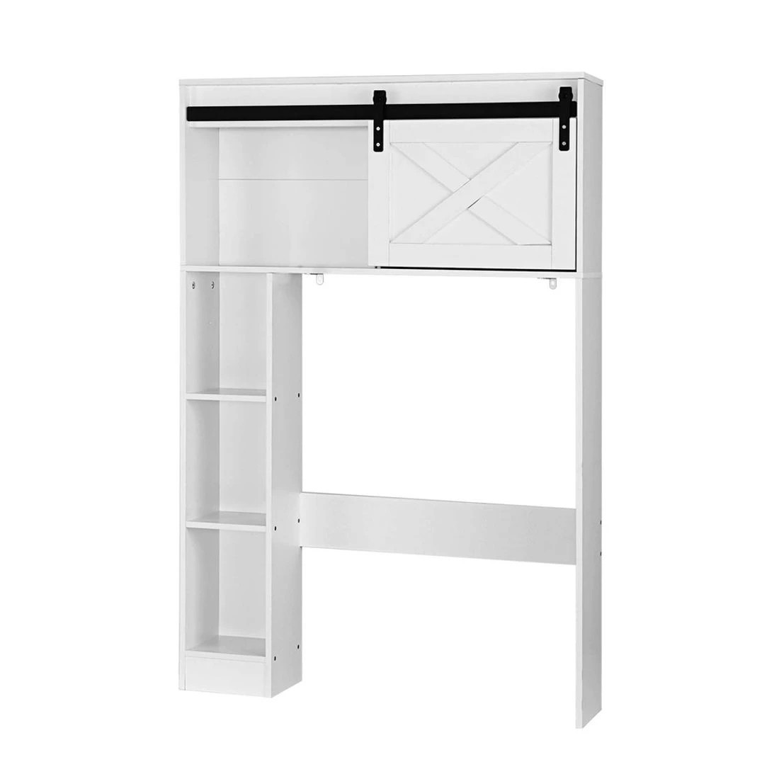 1 Artiss Bathroom Cabinet Over the Toilet Storage Organiser Laundry Shelf 128cm - White, 1 of 8