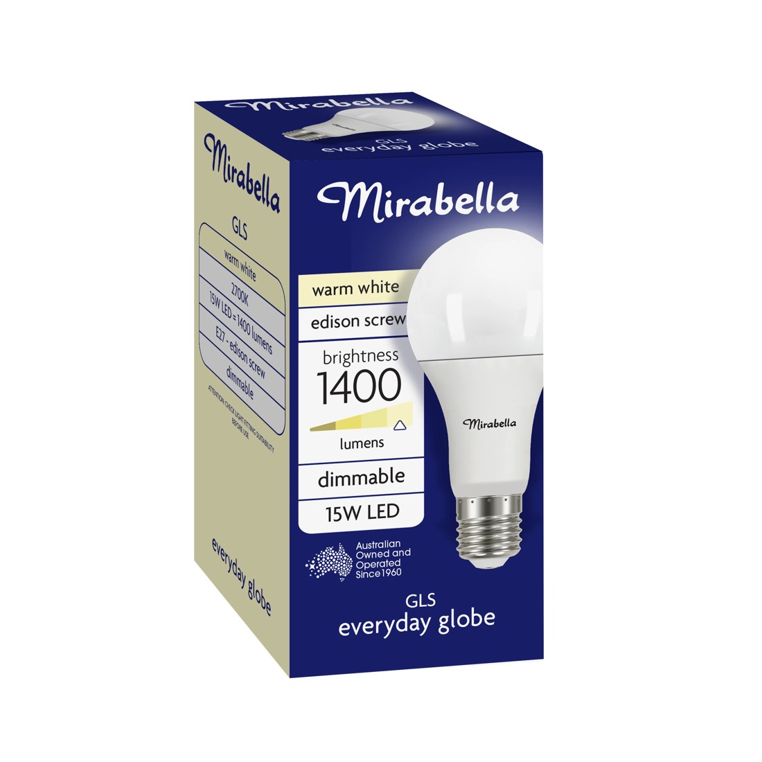 1 Mirabella LED GLS ES Warm White 15W Bulb, 1 of 6