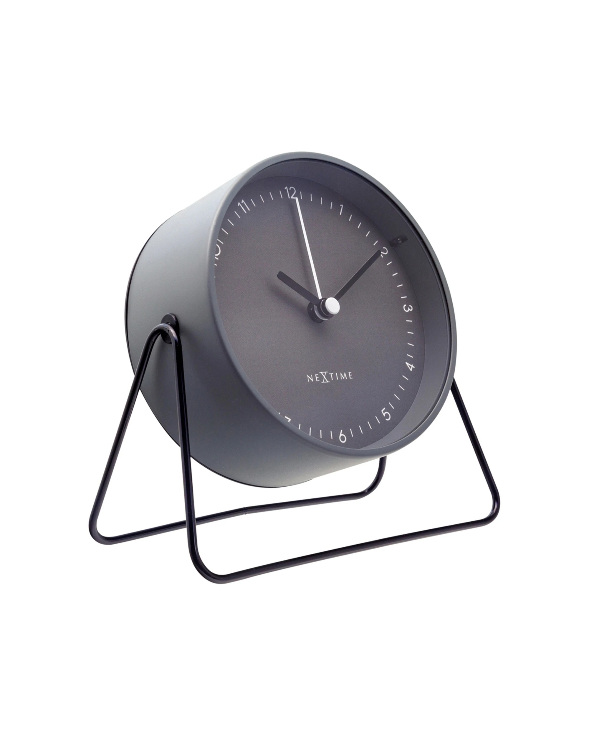 2 NEXTIME Berlin Table Alarm Clock Silent Movement With Night Light - Grey, 2 of 7