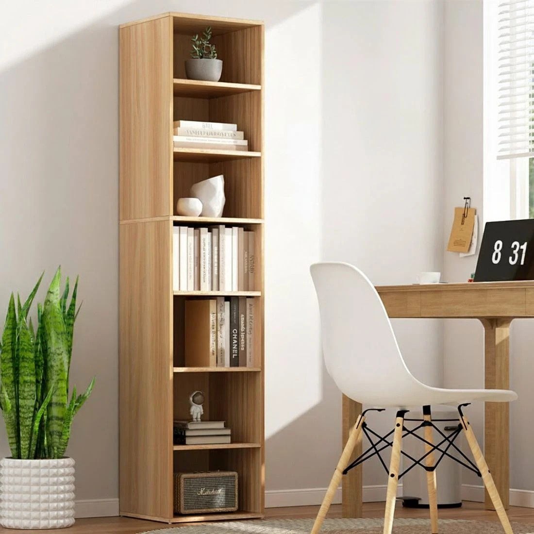 5 Artiss Bookshelf 7 Tiers - Natural, 5 of 5