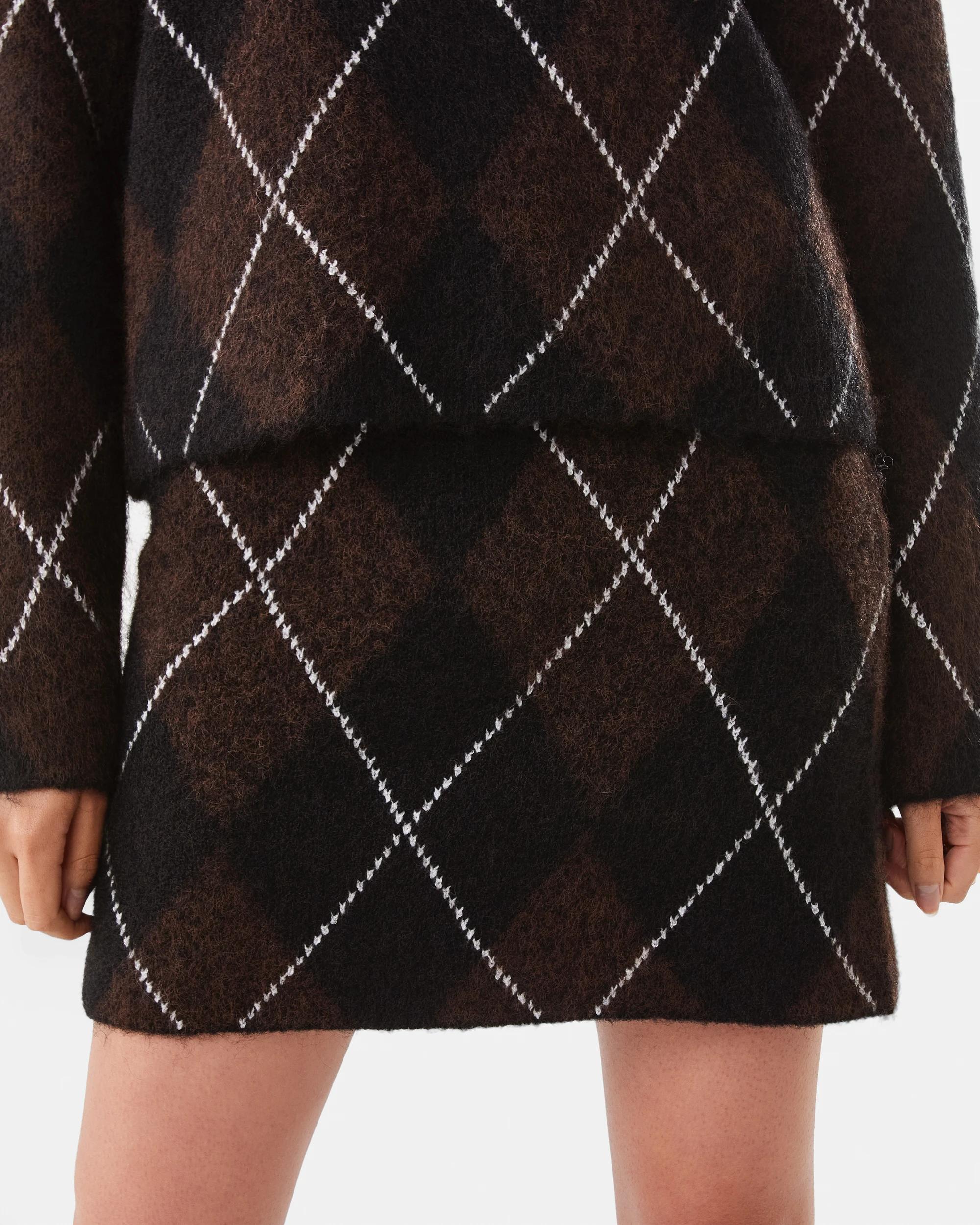 1 Argyle Mini Skirt Mchoc Arg, 1 of 7