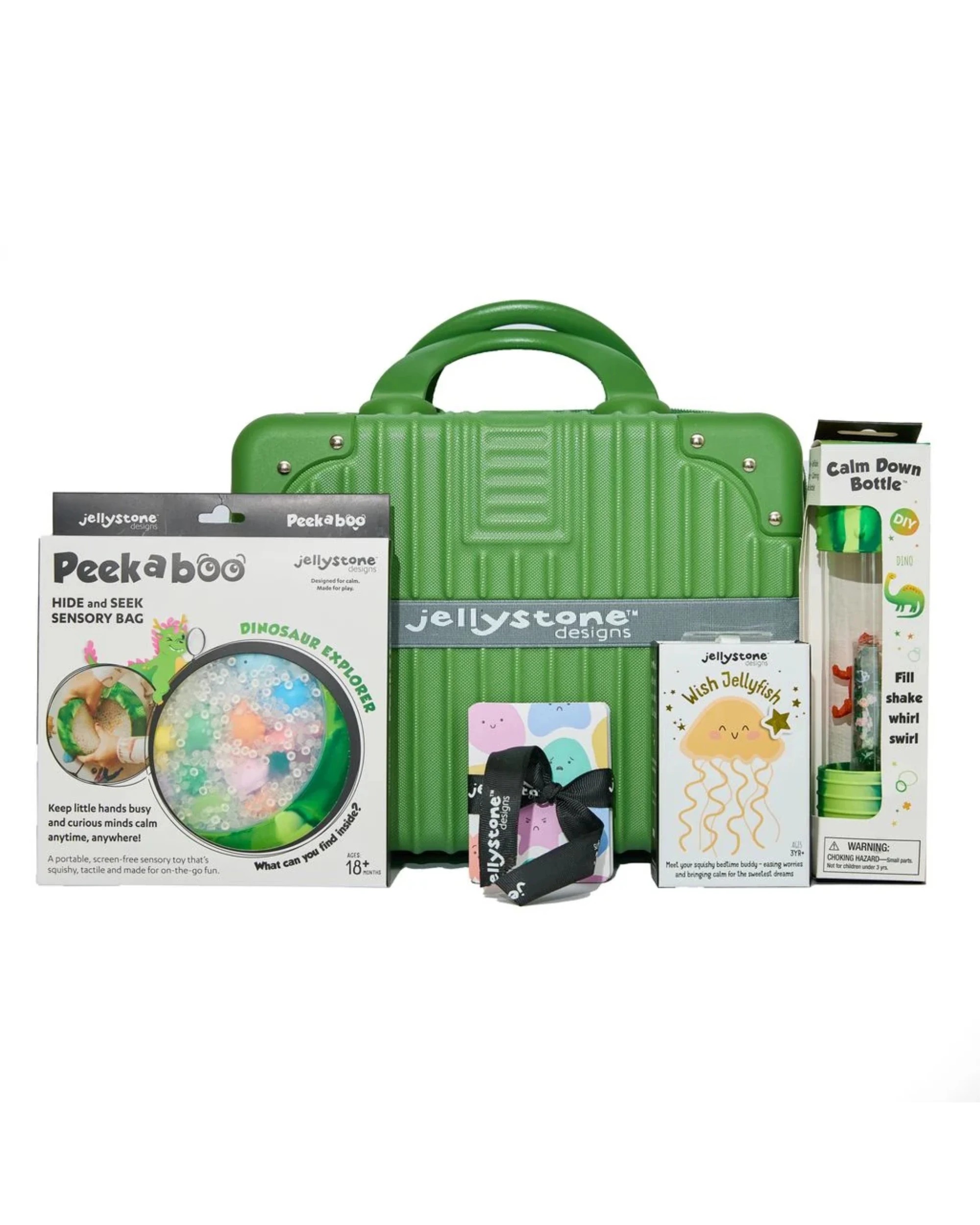 1 Jellystone Designs Big Feelings Play Kit Dino with Suitcase Sensory Toys - Green, 1 of 8