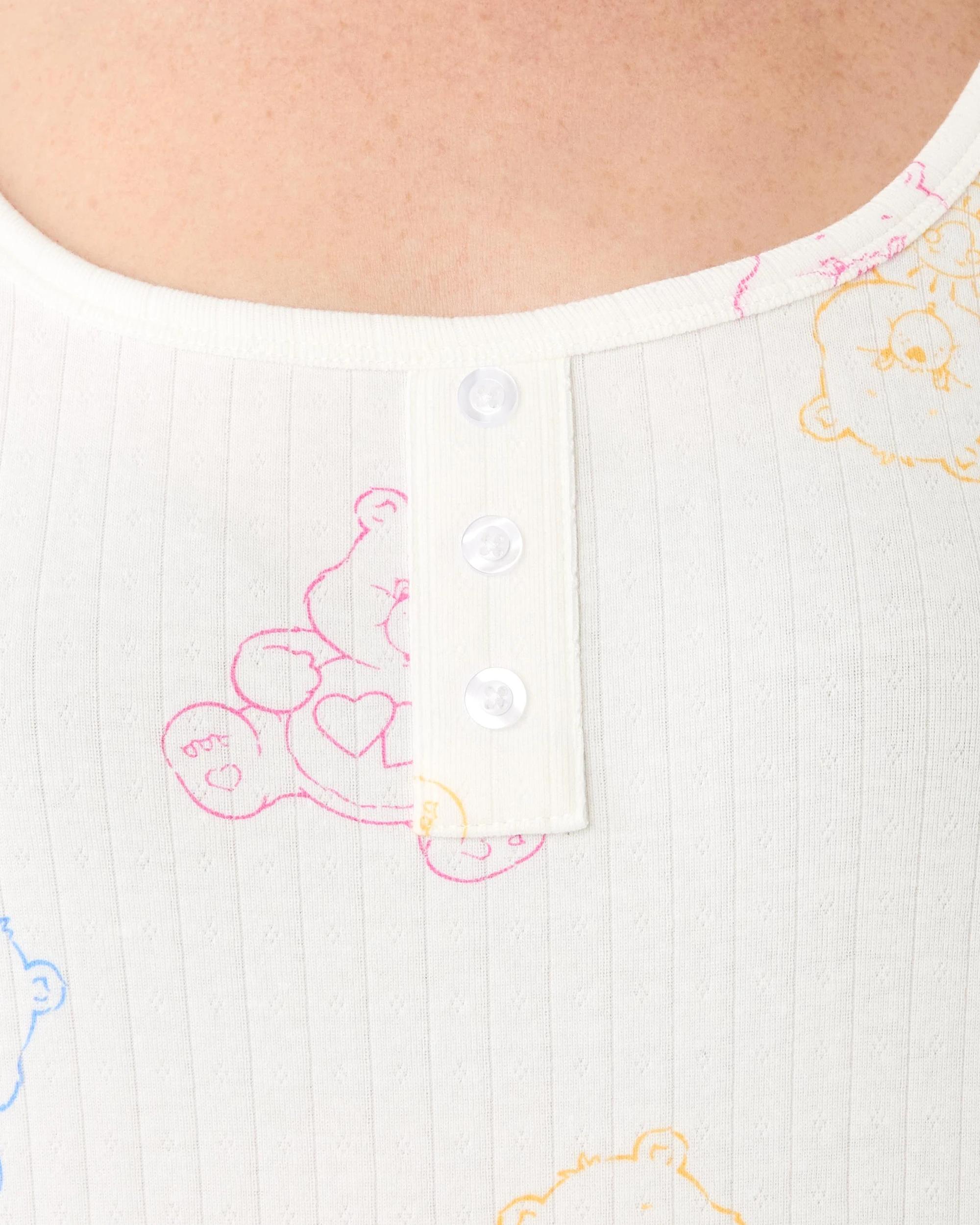 7 Care Bears License Pointelle Henley Long Sleeve Top and Pants Pyjama Set Care Bears, 7 of 8