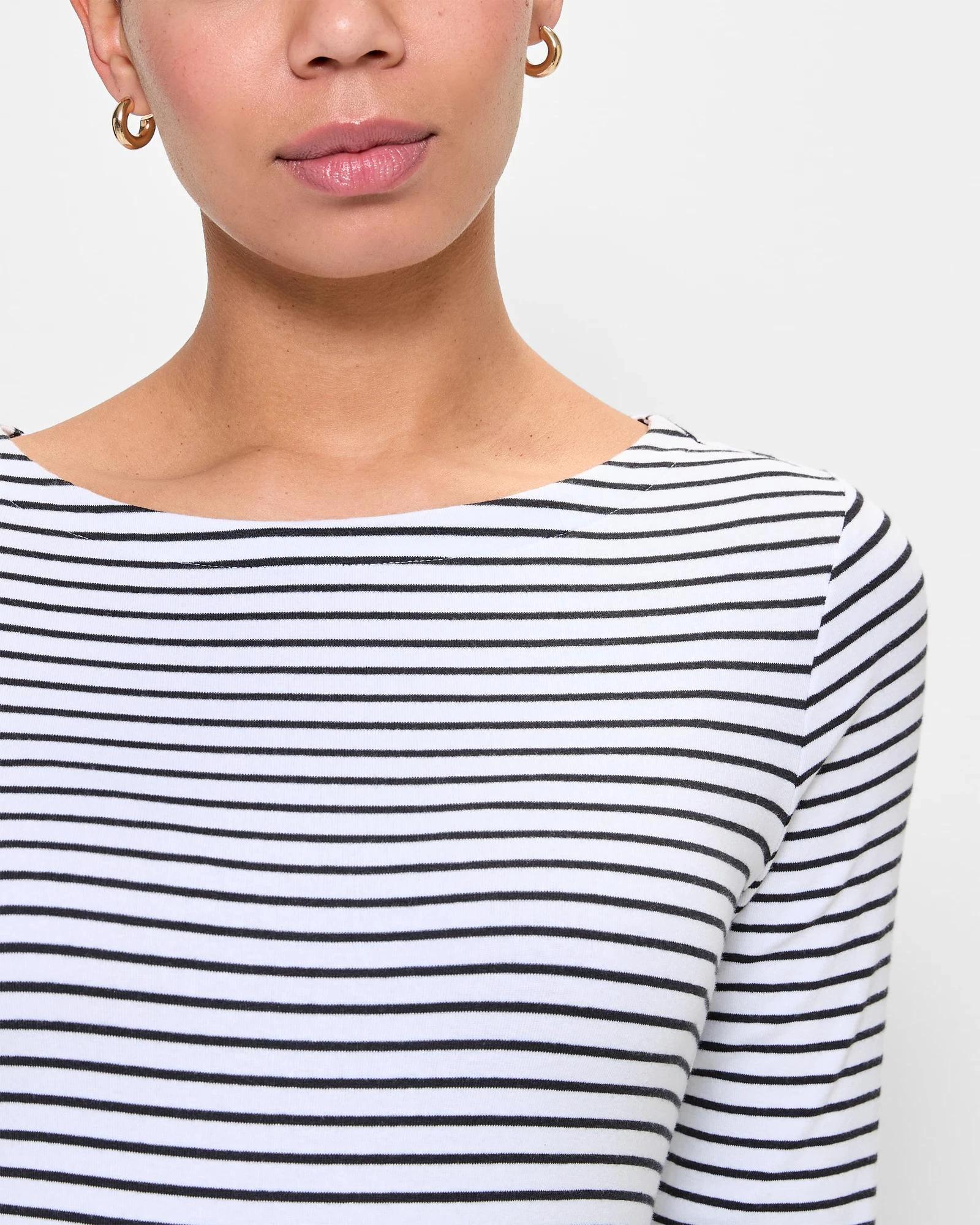 5 Preview Isabel Boat Neck Top WHITE / BLACK STRIPE, 5 of 5