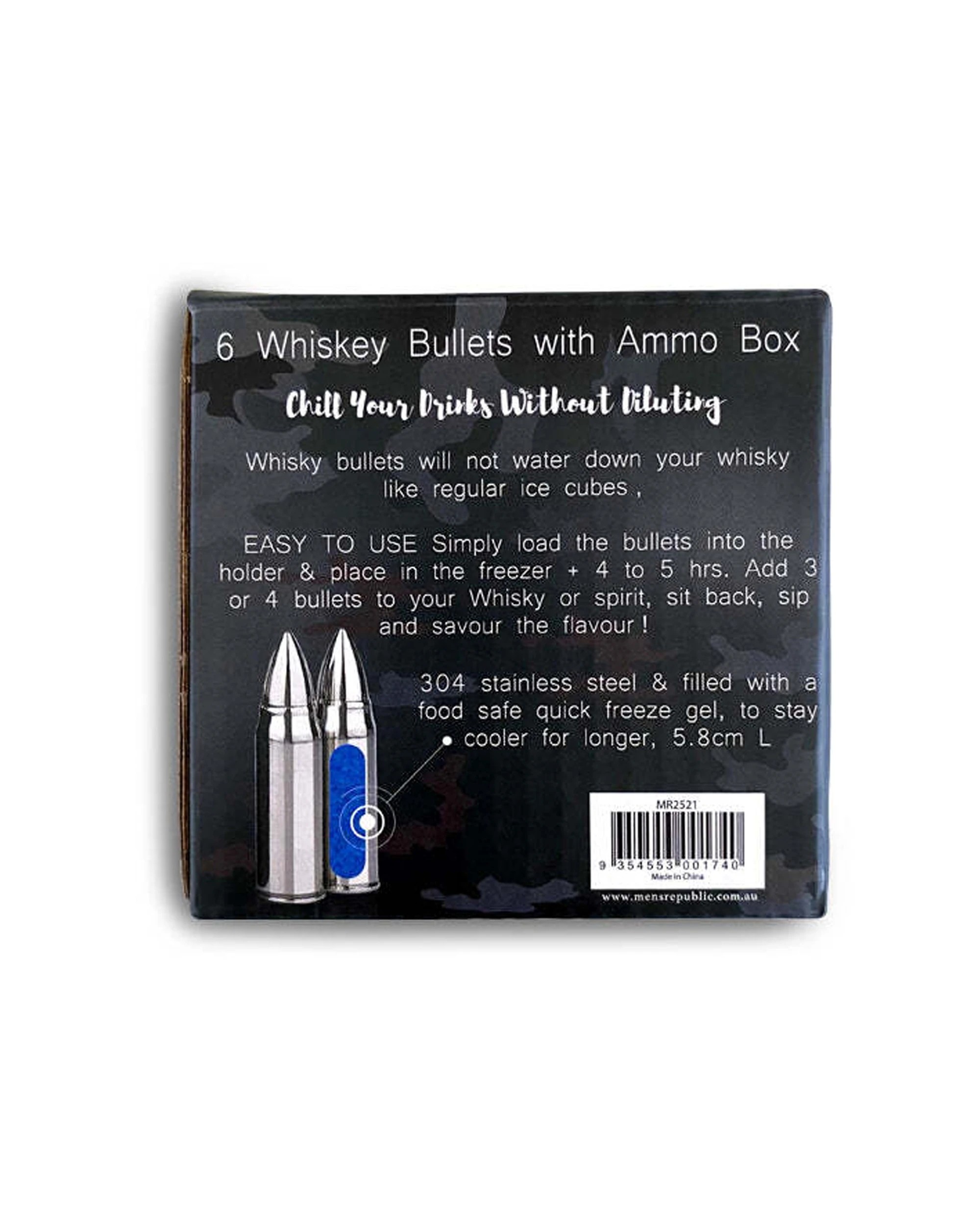 5 Mens Republic 6Pc Bullet Ice Stones Stainless Steel Drink Cooling Reusable Ammo Style Box - Gift Set - Metallic, 5 of 6