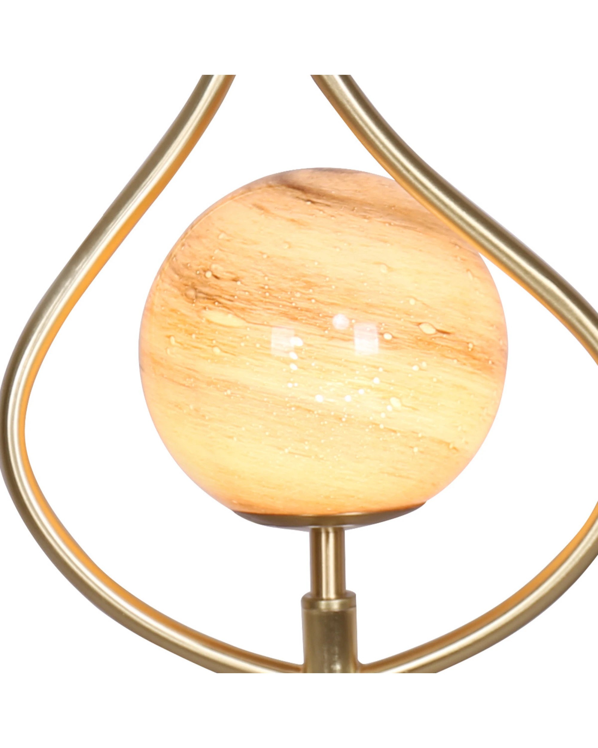 6 Sarantino Sculptural Orange Glass Table Lamp With White Marble Base, 6 of 9