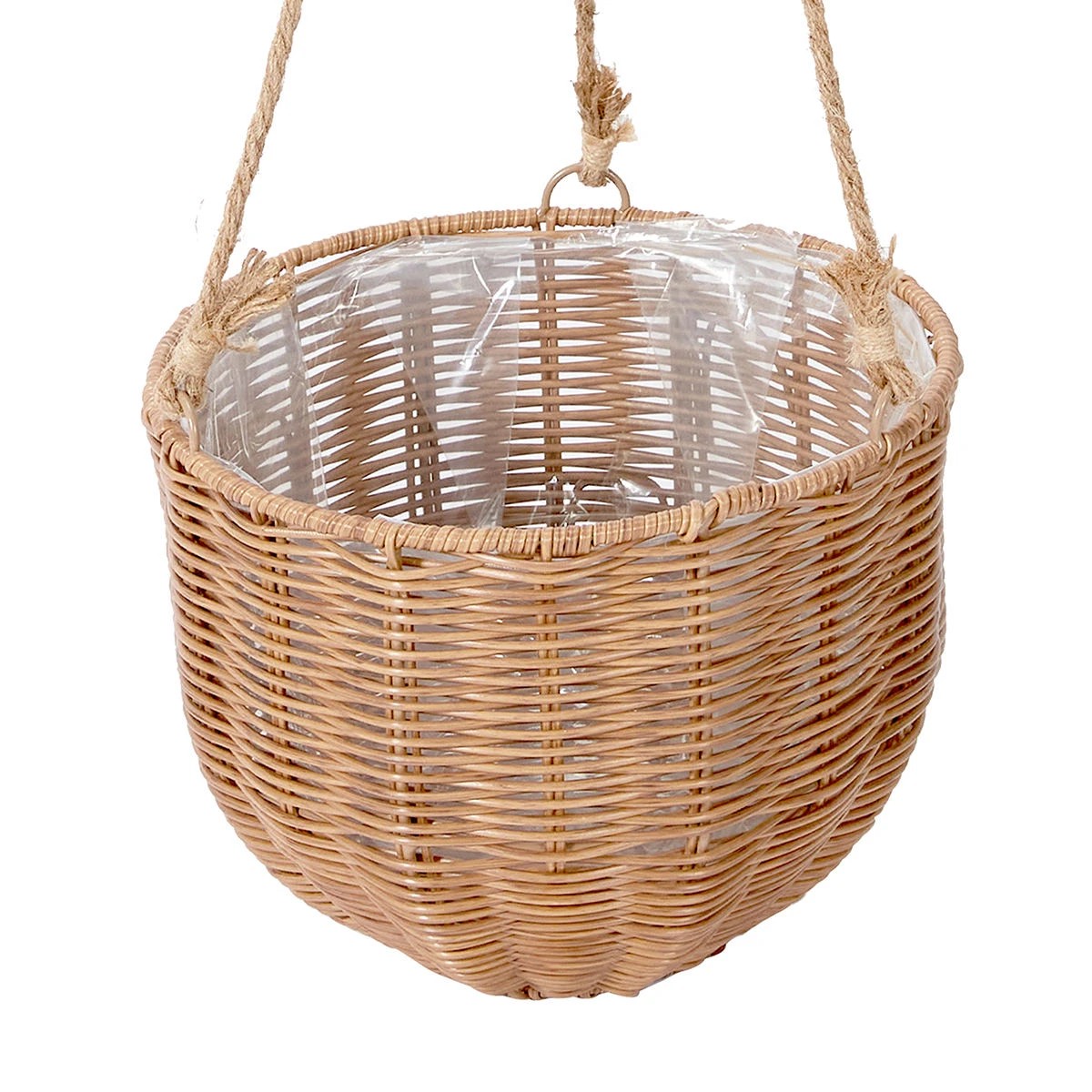 3 Round Woven Hanging Planter, 3 of 4