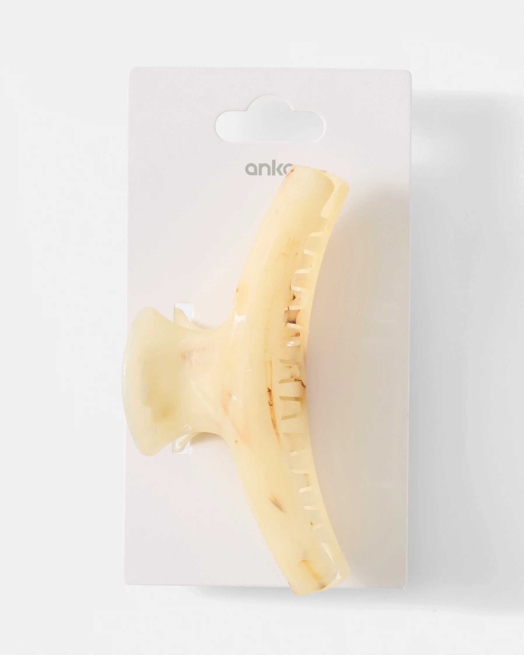 3 Yellow Matte Marble Look Claw Hair Clip, 3 of 3