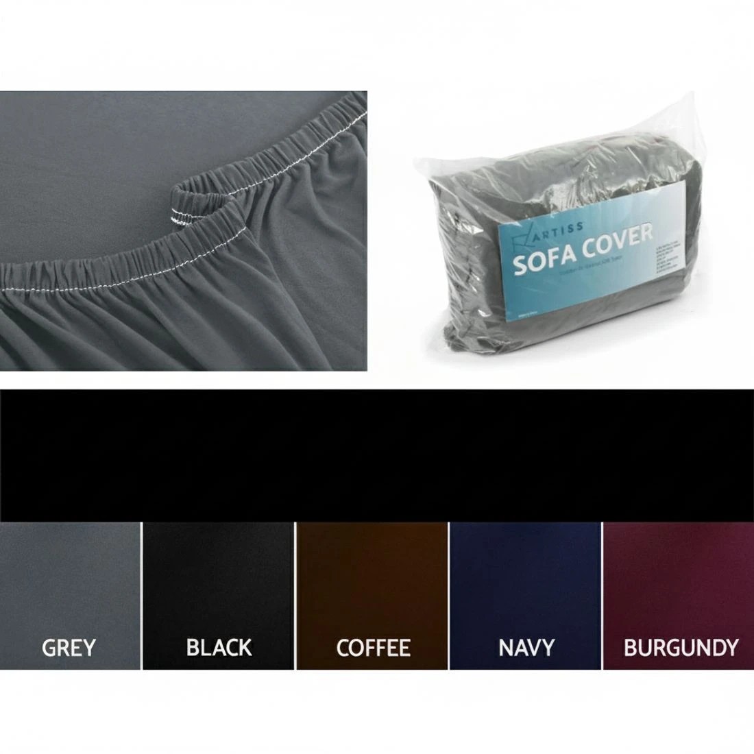 5 Artiss Sofa Cover Couch Covers 4 Seater Stretch - Grey, 5 of 7