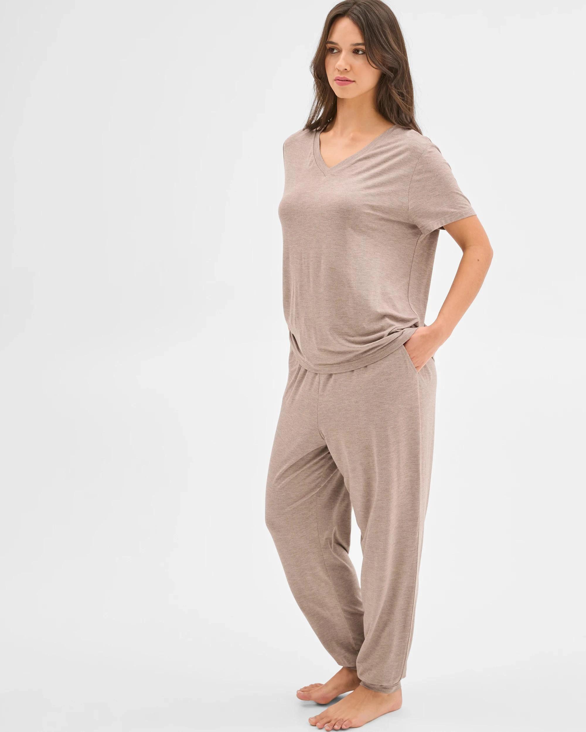 1 Target Woman Soft Comfort Bamboo Jogger Sleep Pants MUSHROOM, 1 of 6