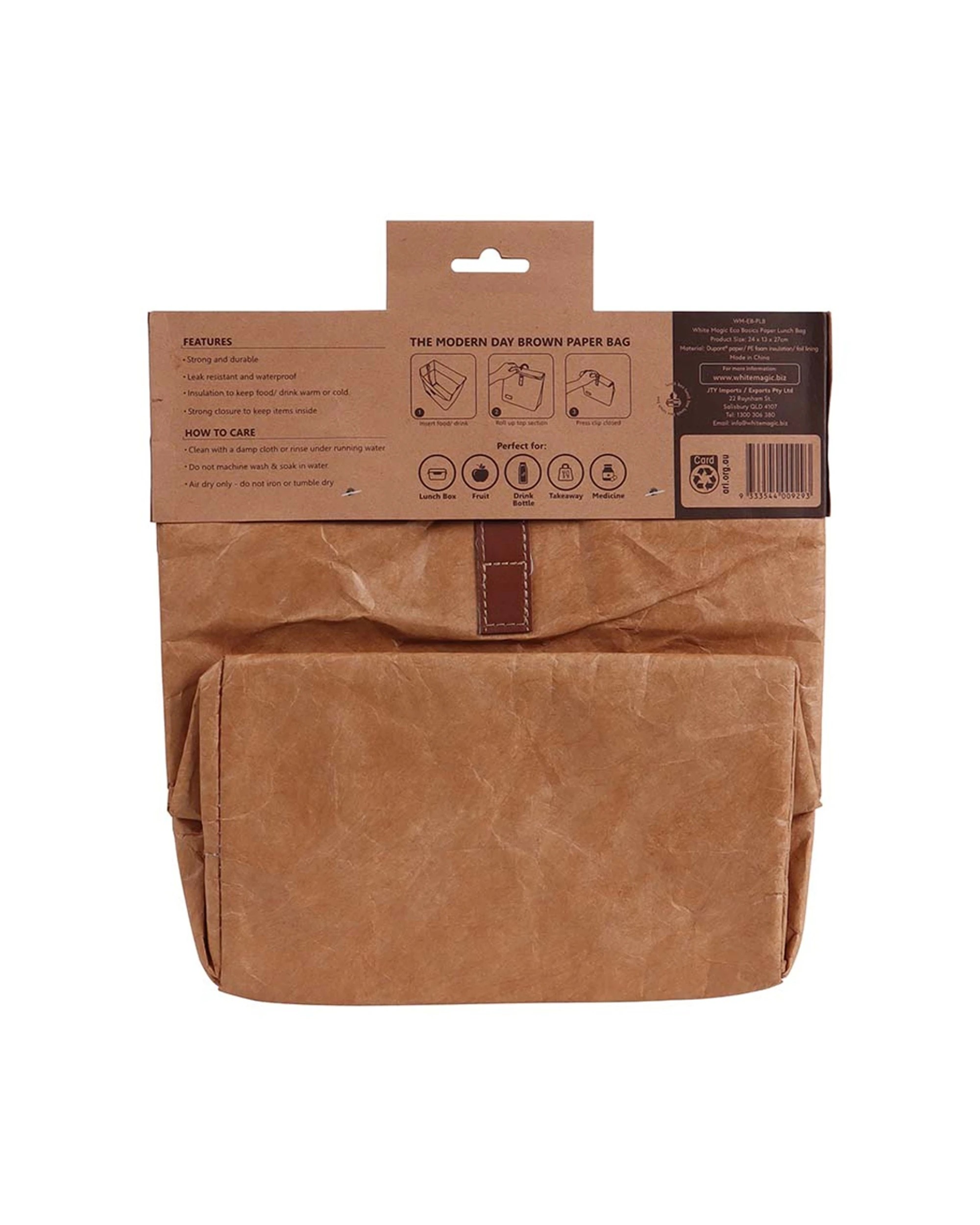 3 Eco Basics Reusable Insulated Paper Snack/lunch Bag Waterproof Storage Brown
 - Brown, 3 of 9