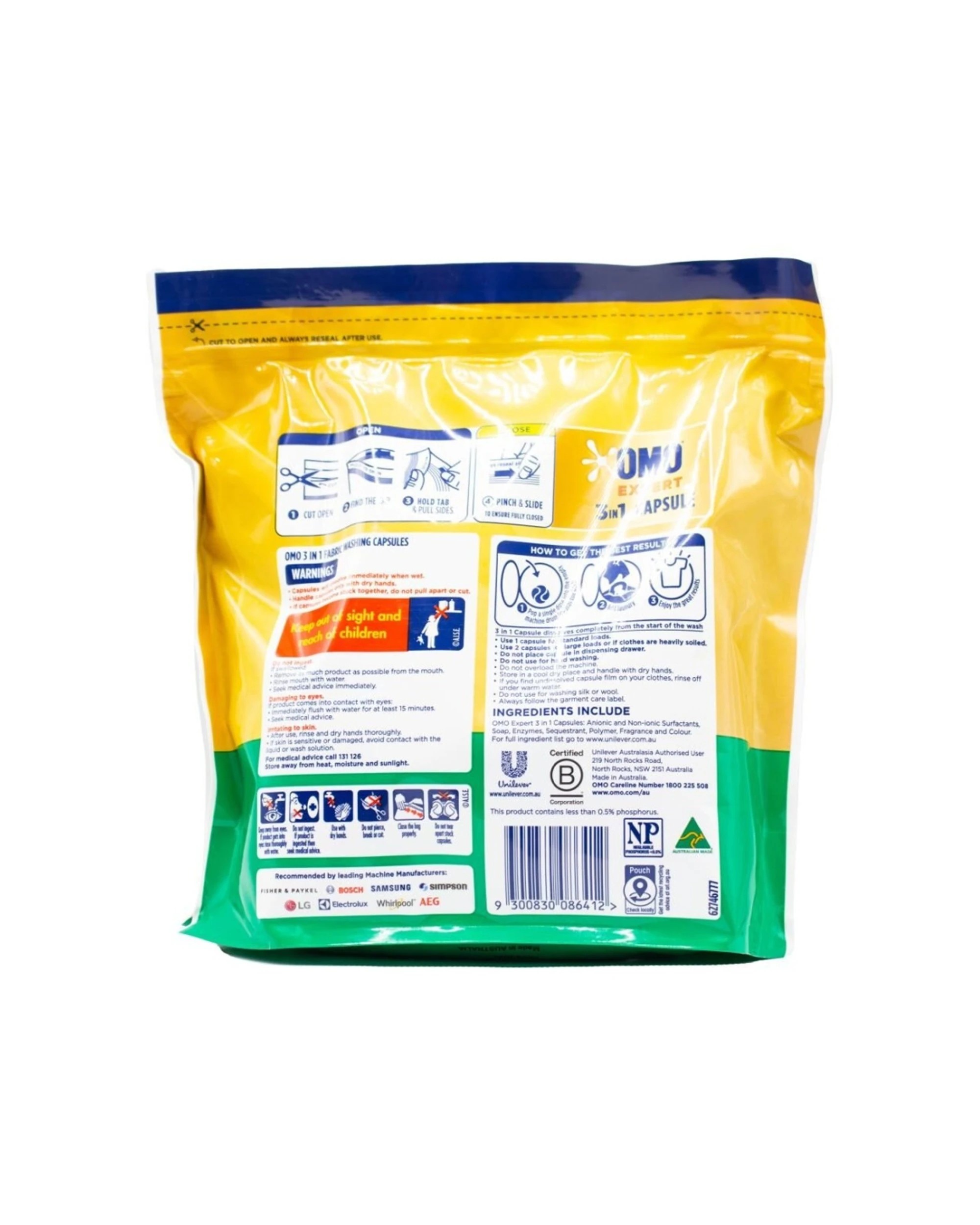 3 Omo 28pc Expert Odour Eliminator 3 In 1 Laundry Detergent Capsules Odour Active, 3 of 3