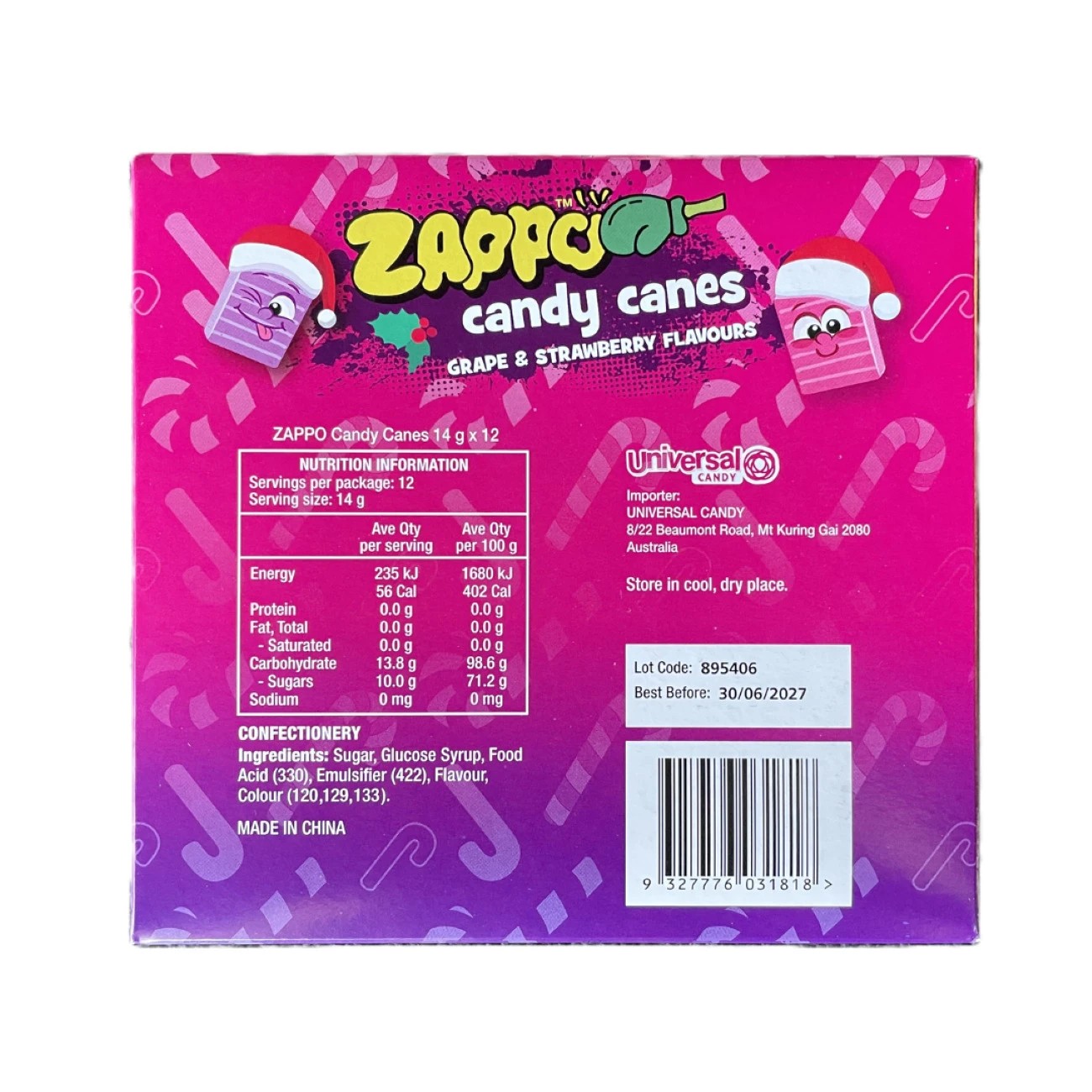 2 Zappo Candy Canes 12 Pack 170g, 2 of 2