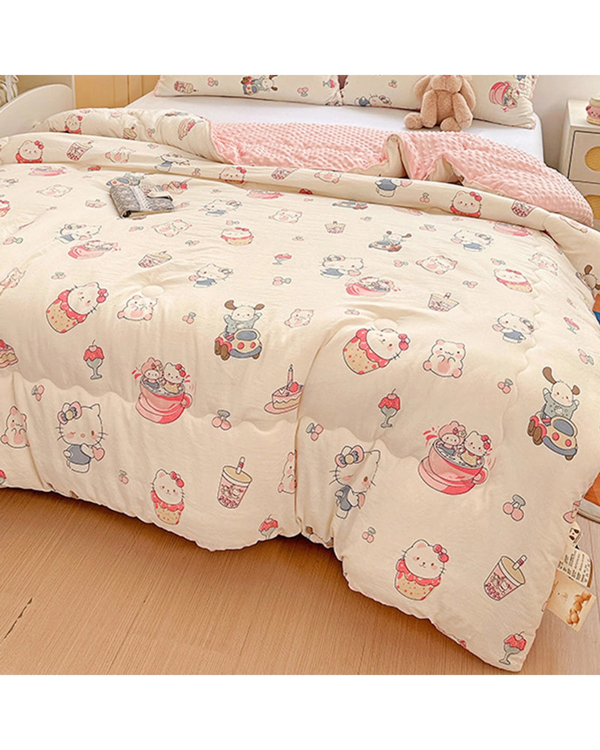 3 Cotton More Warm Cats Pattern Plush Blanket Comforter 200x230cm - Multi, 3 of 7