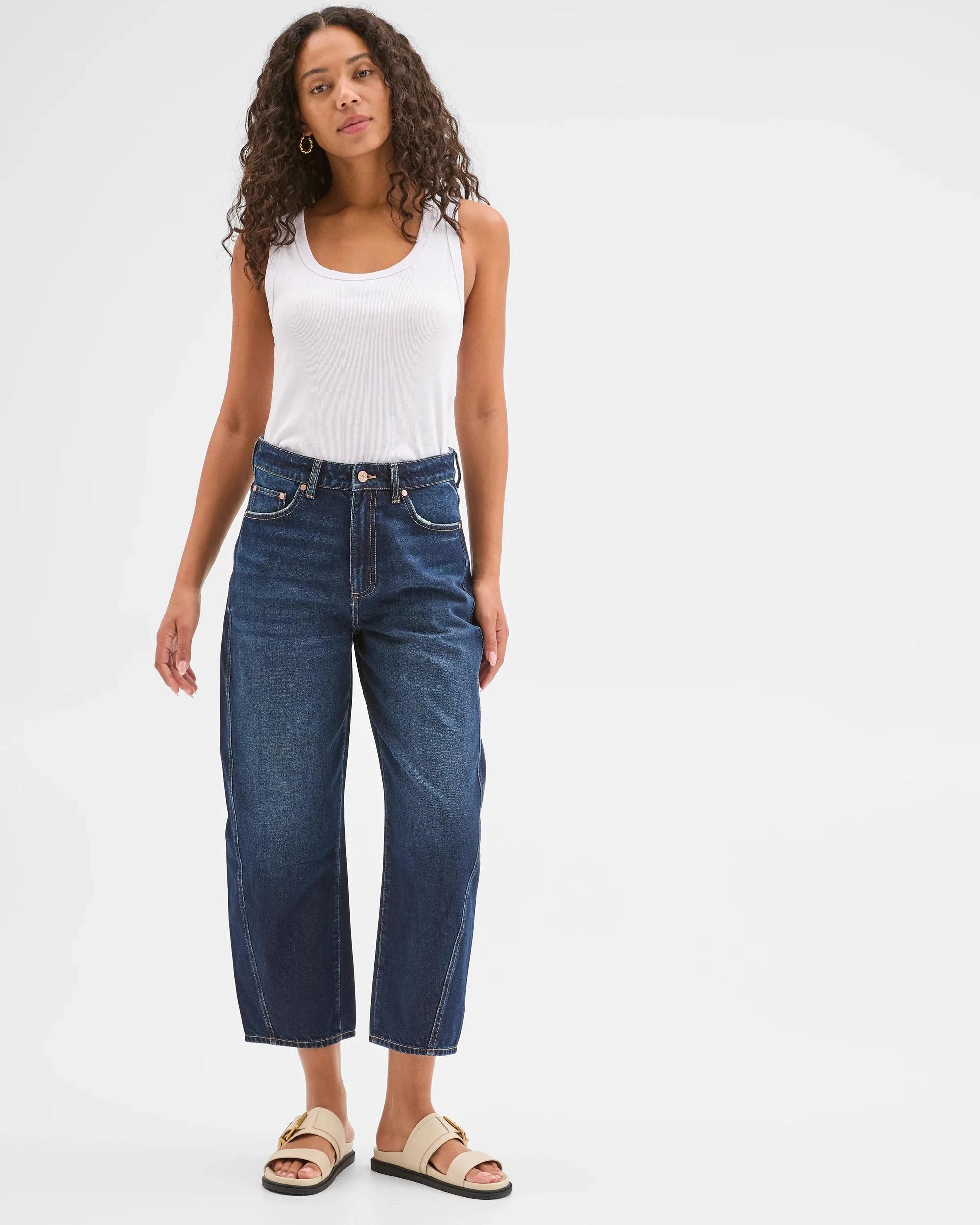 4 Target Denim Harper Barrel Forward Seam Jeans VINTAGE INDIGO, 4 of 6