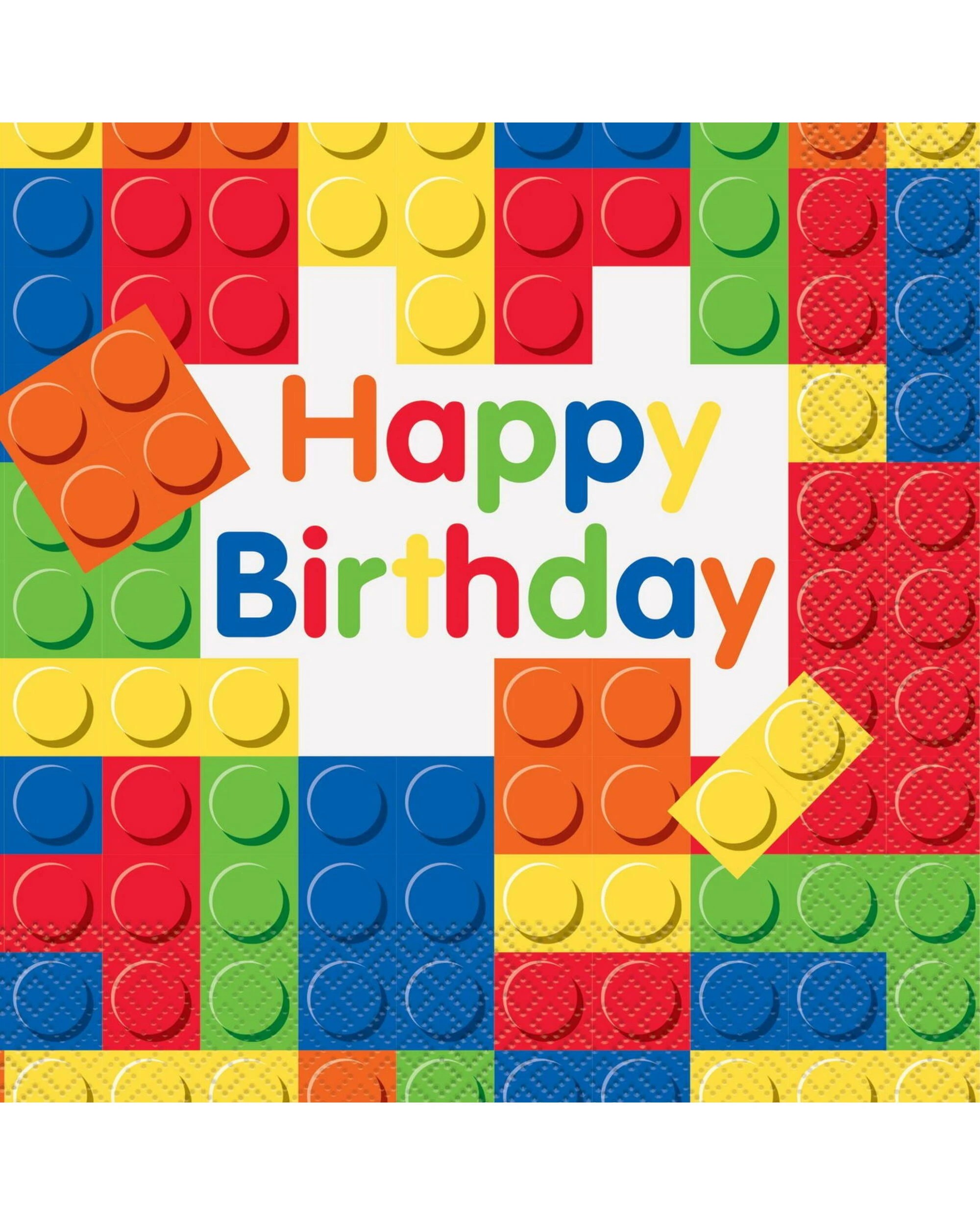 1 Unique Building Blocks Large Napkins Serviettes Pack of 16, 1 of 1