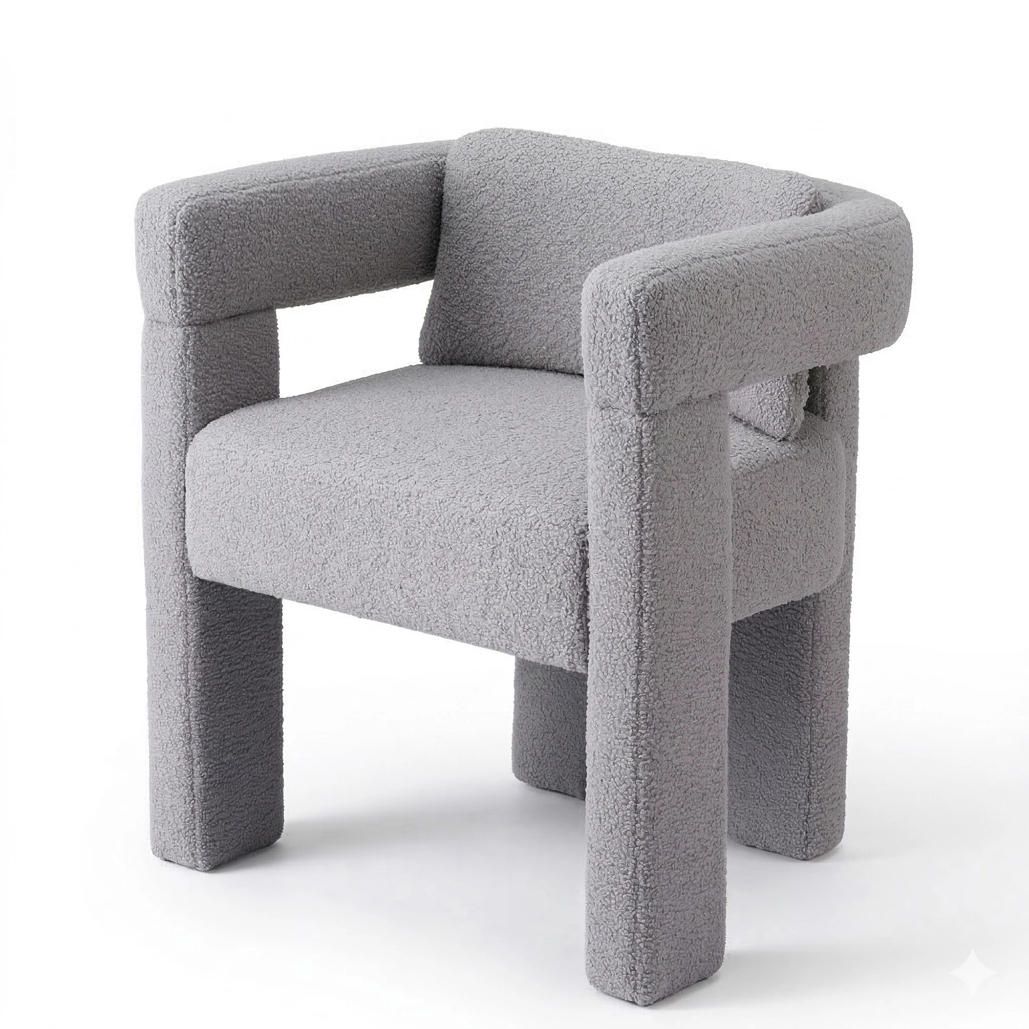 1 Artiss Armchair Accent Chair Lounge Sofa Couch Boucle Fabric - Grey, 1 of 4
