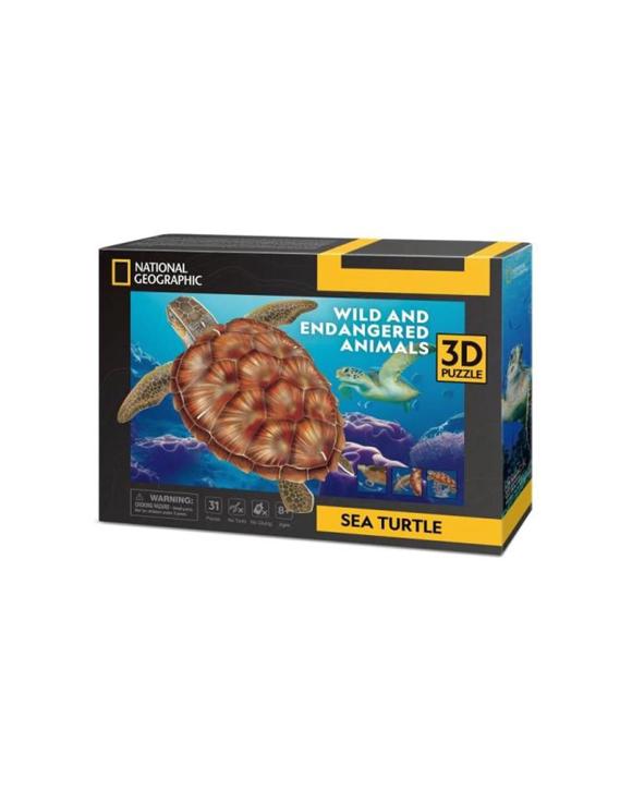 National Geographic Sea Turtle 3D Puzzle Kids Toy Interactive Construction - Multi