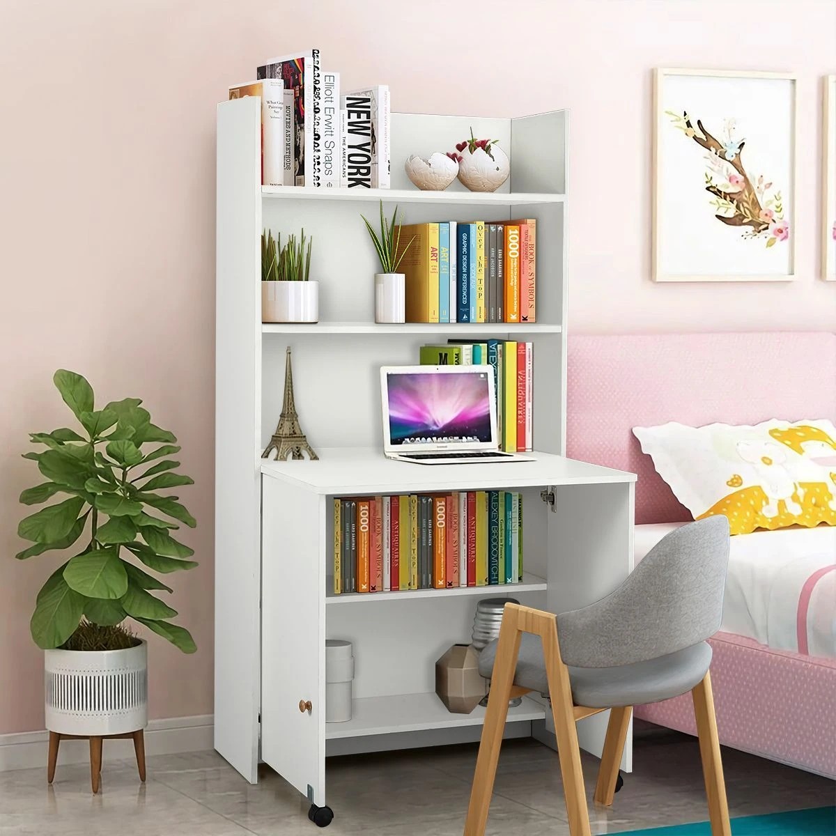 3 Ausway Wooden Modern Multifunctional Computer Desk Bookshelf Storage Organiser, 3 of 10