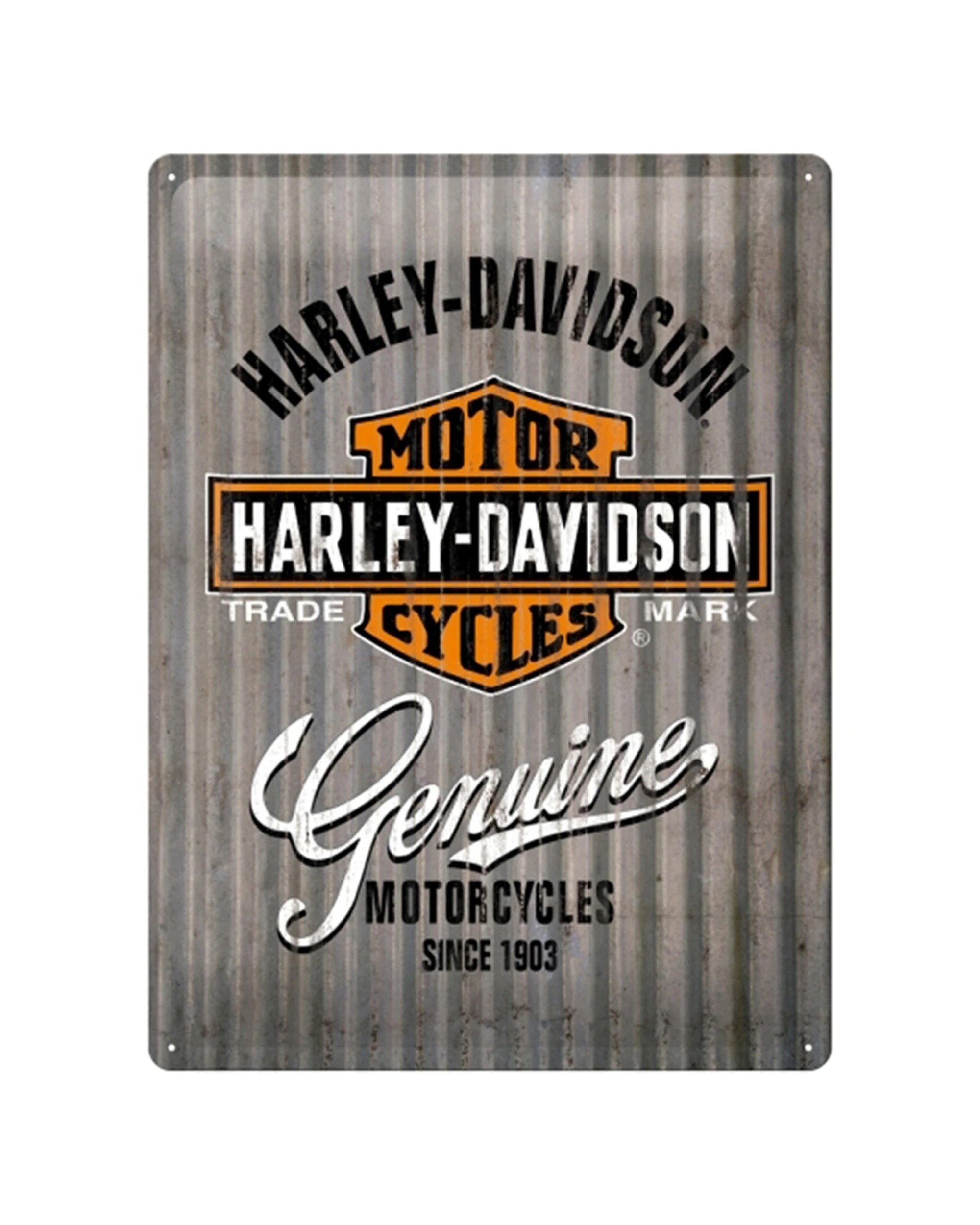 1 Nostalgic-Art Large 30x40cm Metal Wall Art Sign Plaque - Harley - Grey, 1 of 4